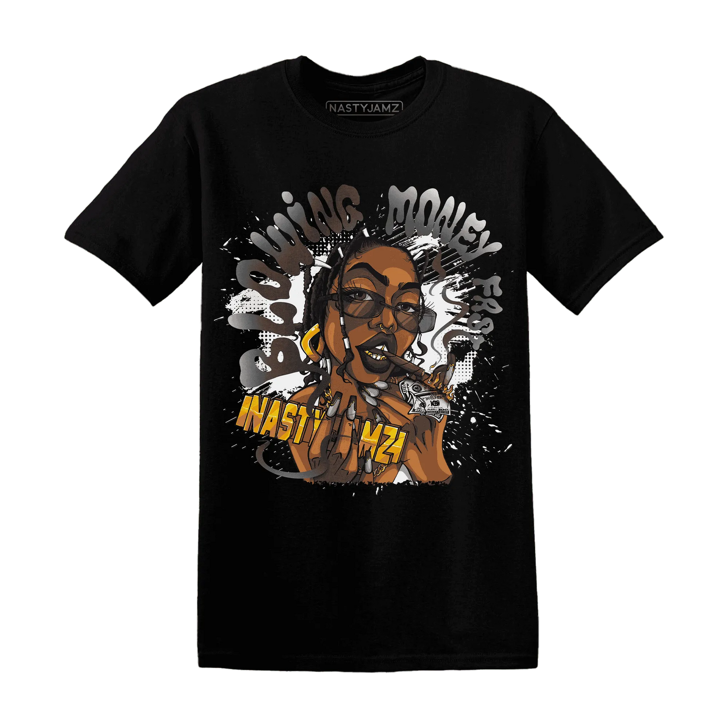 White-Thunder-4s-T-Shirt-Match-Blowing-Money-Fast-Girl