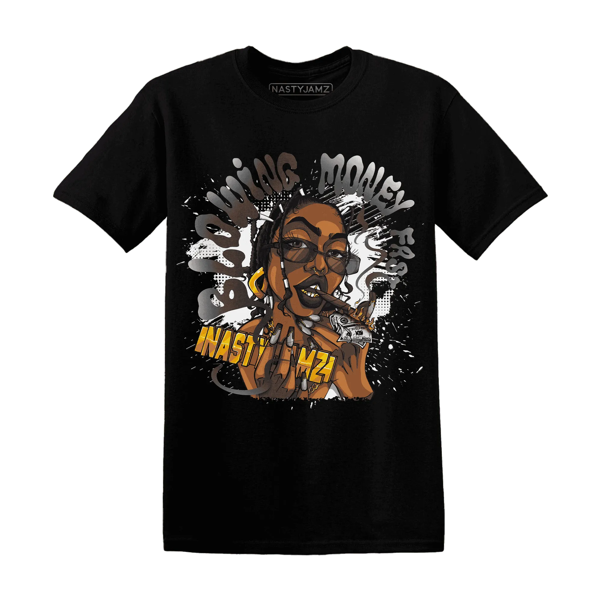 White-Thunder-4s-T-Shirt-Match-Blowing-Money-Fast-Girl