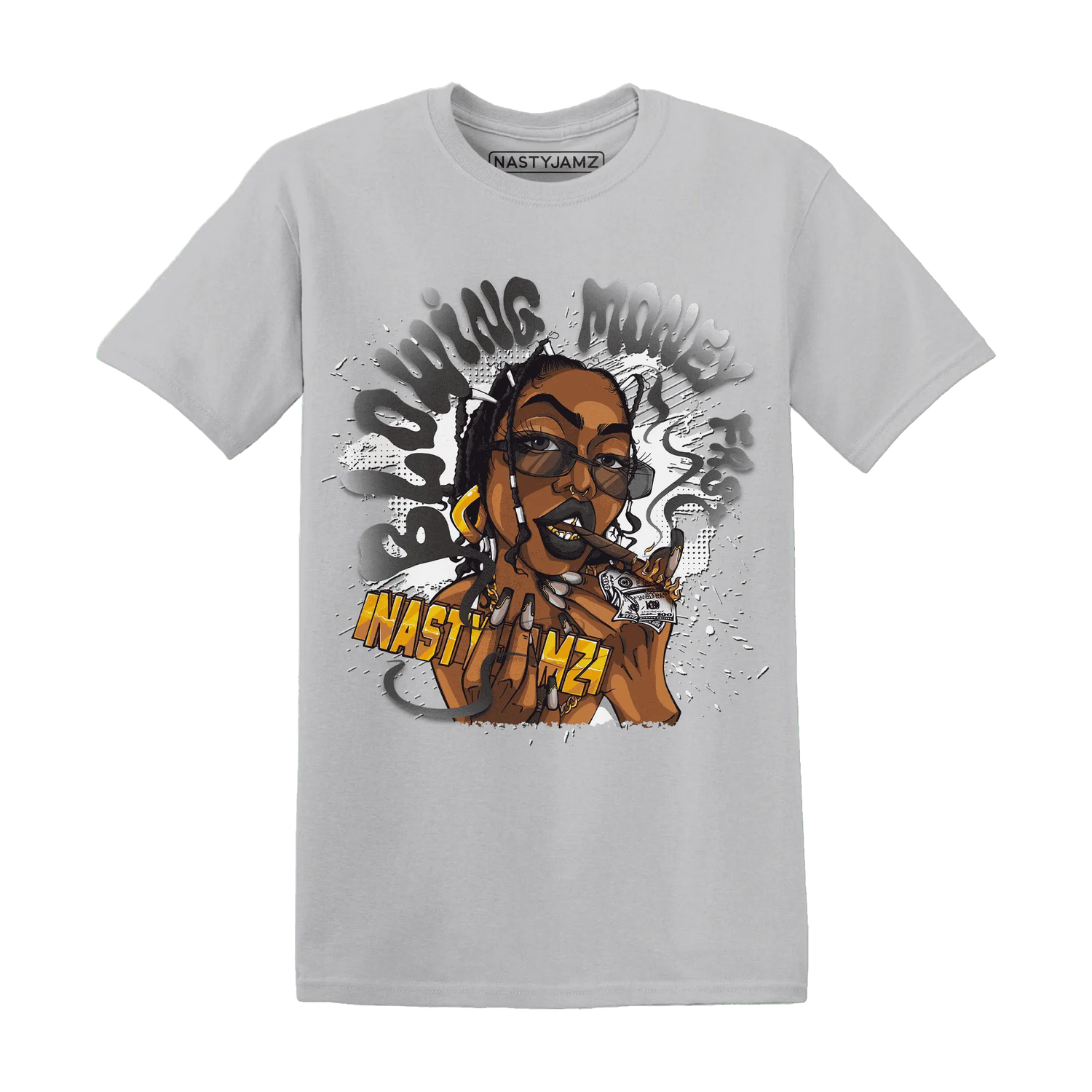 White-Thunder-4s-T-Shirt-Match-Blowing-Money-Fast-Girl