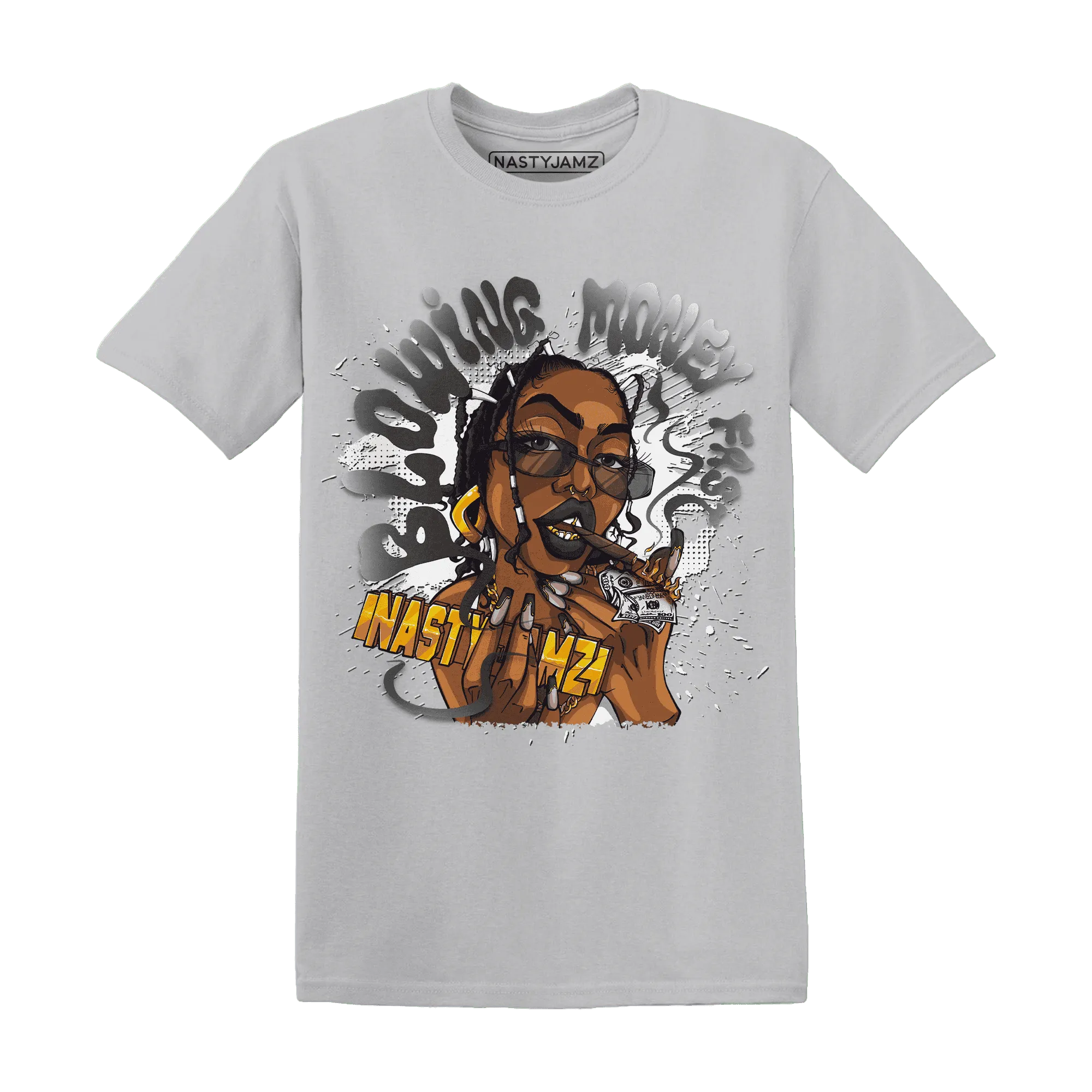 White-Thunder-4s-T-Shirt-Match-Blowing-Money-Fast-Girl