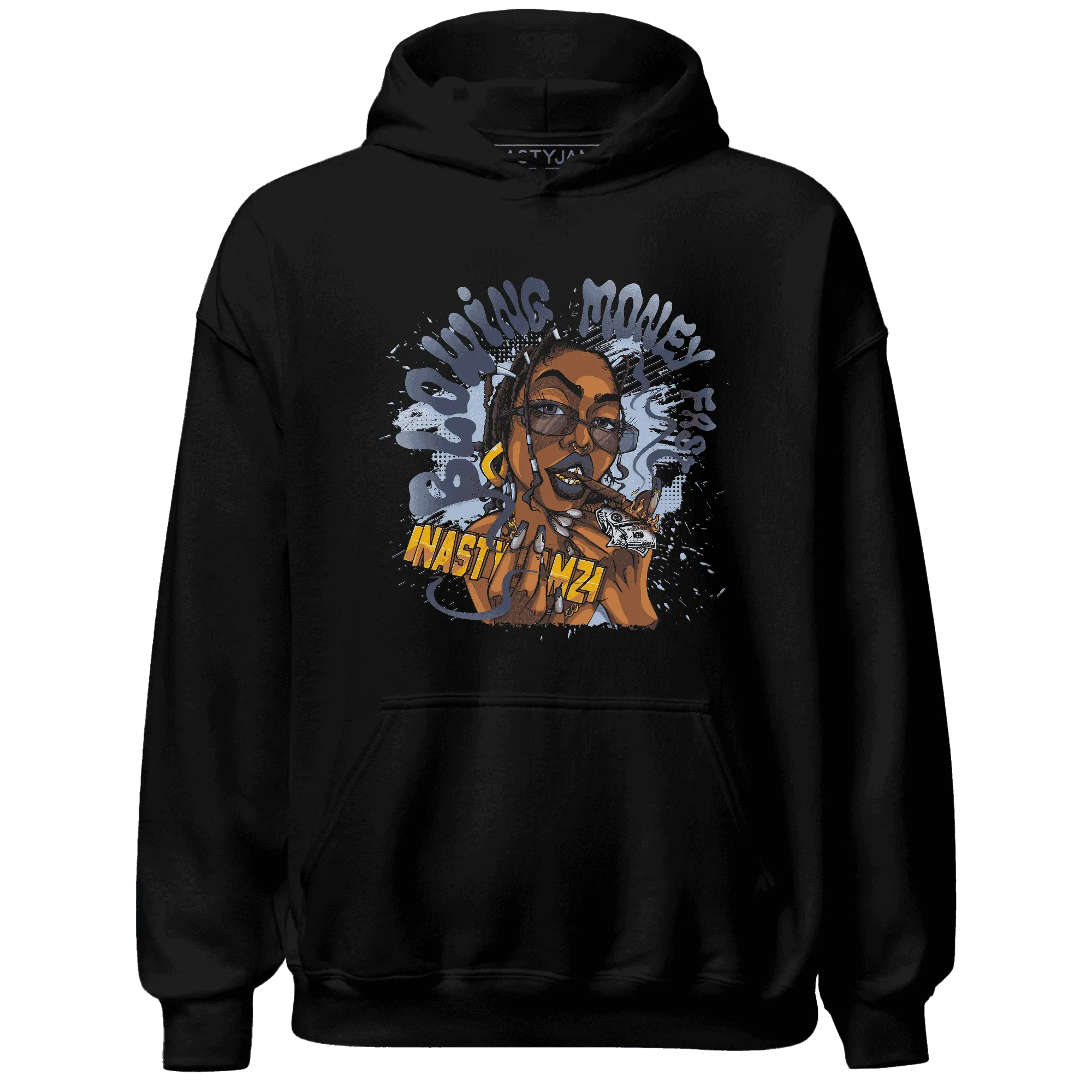 White-Navy-6s-Hoodie-Match-Blowing-Money-Fast-Girl