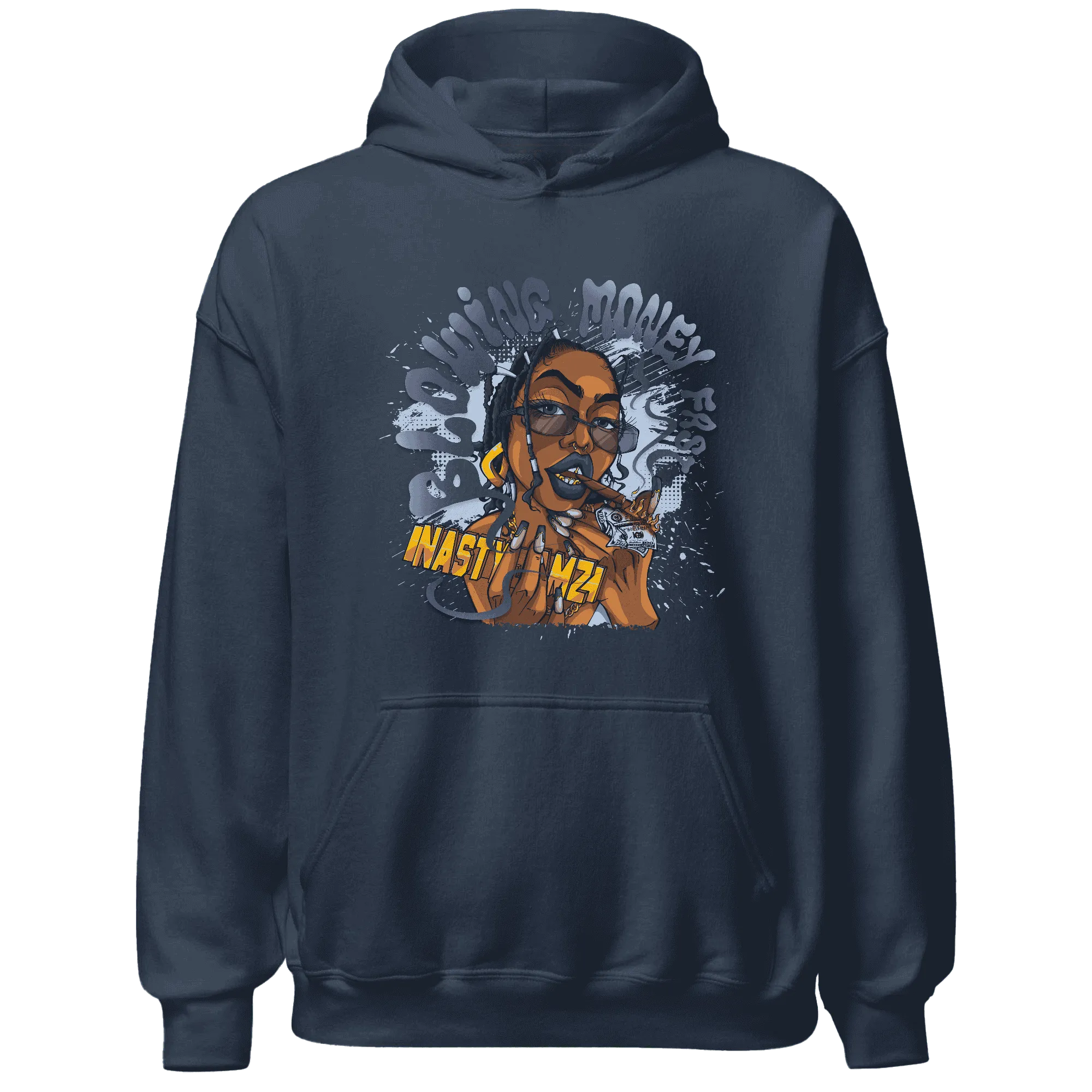 White-Navy-6s-Hoodie-Match-Blowing-Money-Fast-Girl