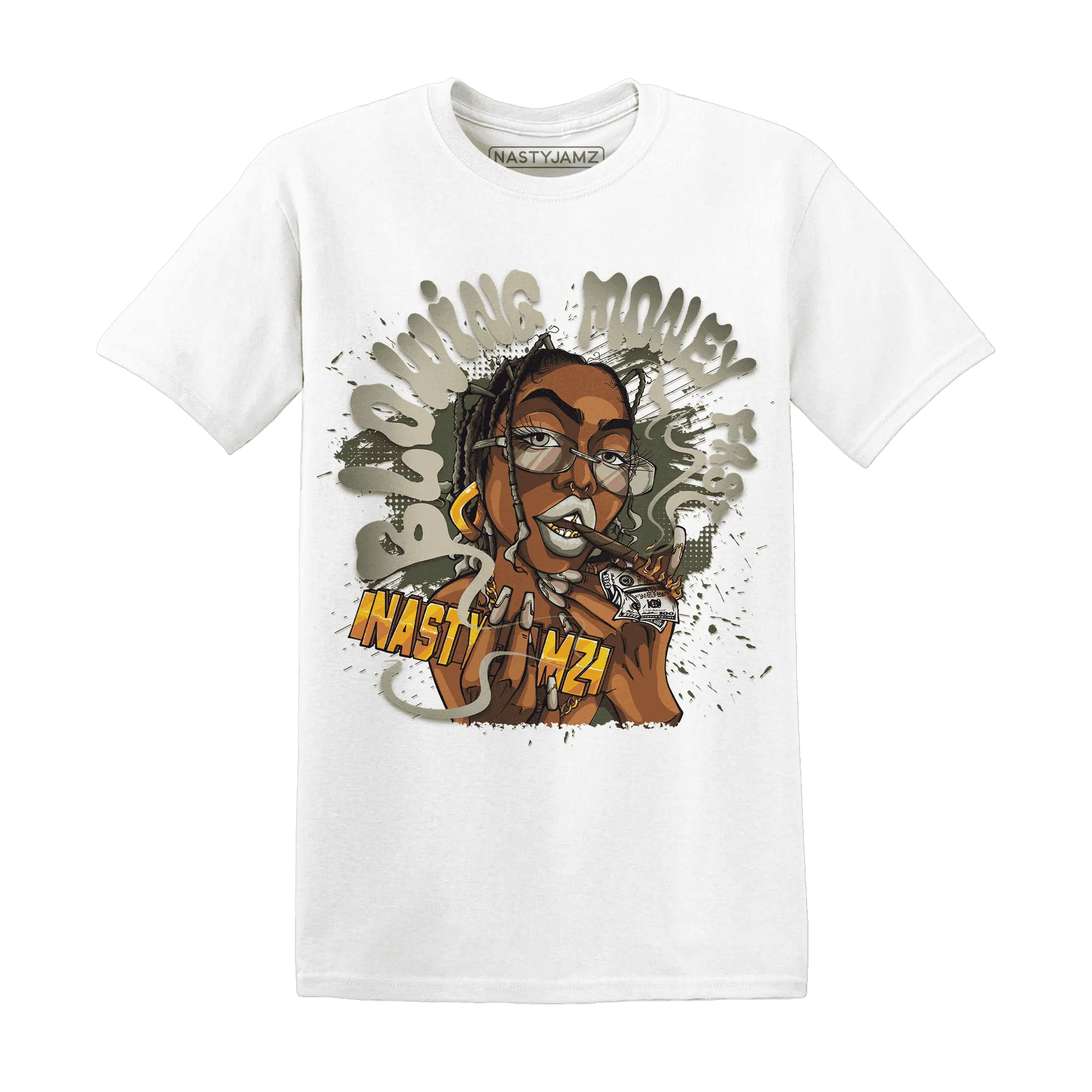 AM-1-Essential-Premium-NastyJamz-T-Shirt-Match-Blowing-Money-Fast-Girl
