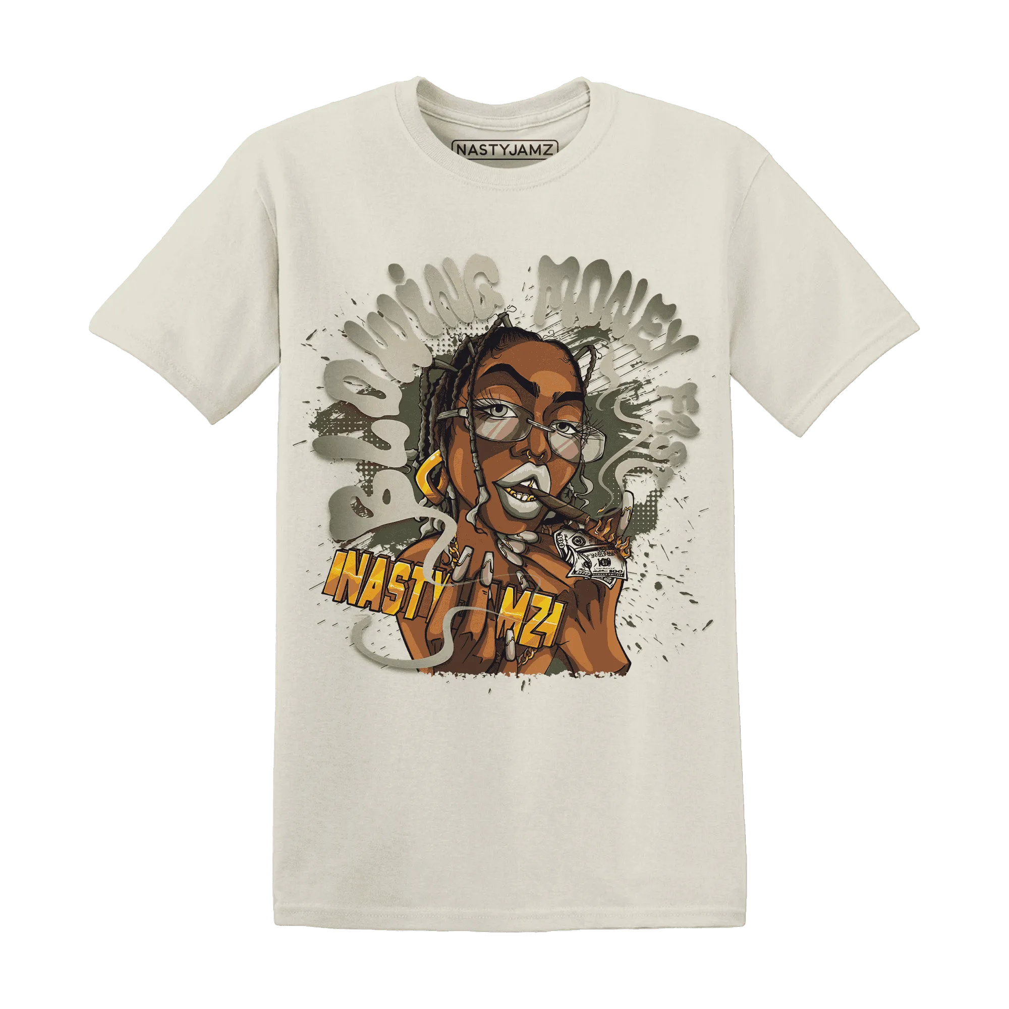 AM-1-Essential-Premium-NastyJamz-T-Shirt-Match-Blowing-Money-Fast-Girl