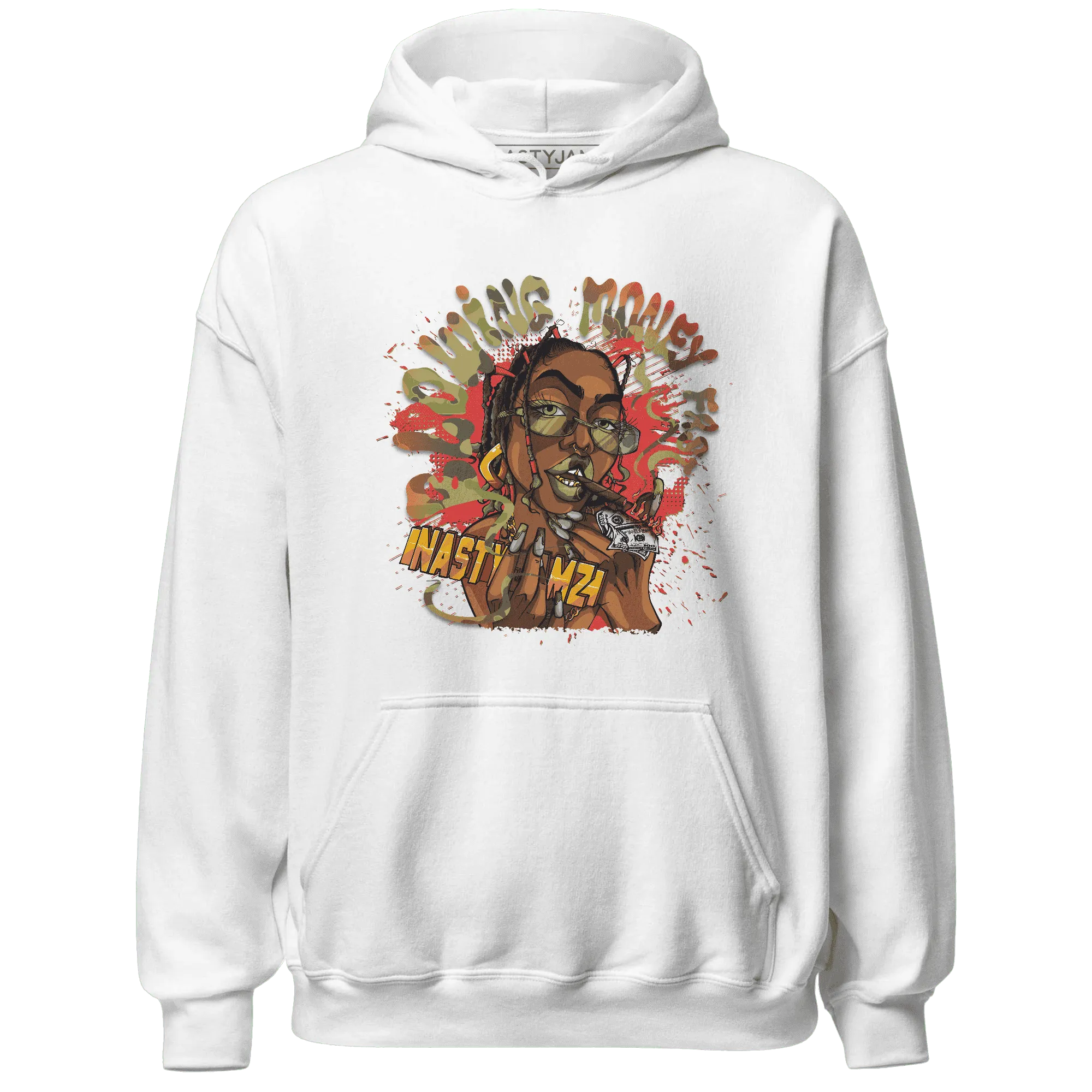 AM-90-Dark-Sage-Solar-Red-NastyJamz-Hoodie-Match-Blowing-Money-Fast-Girl