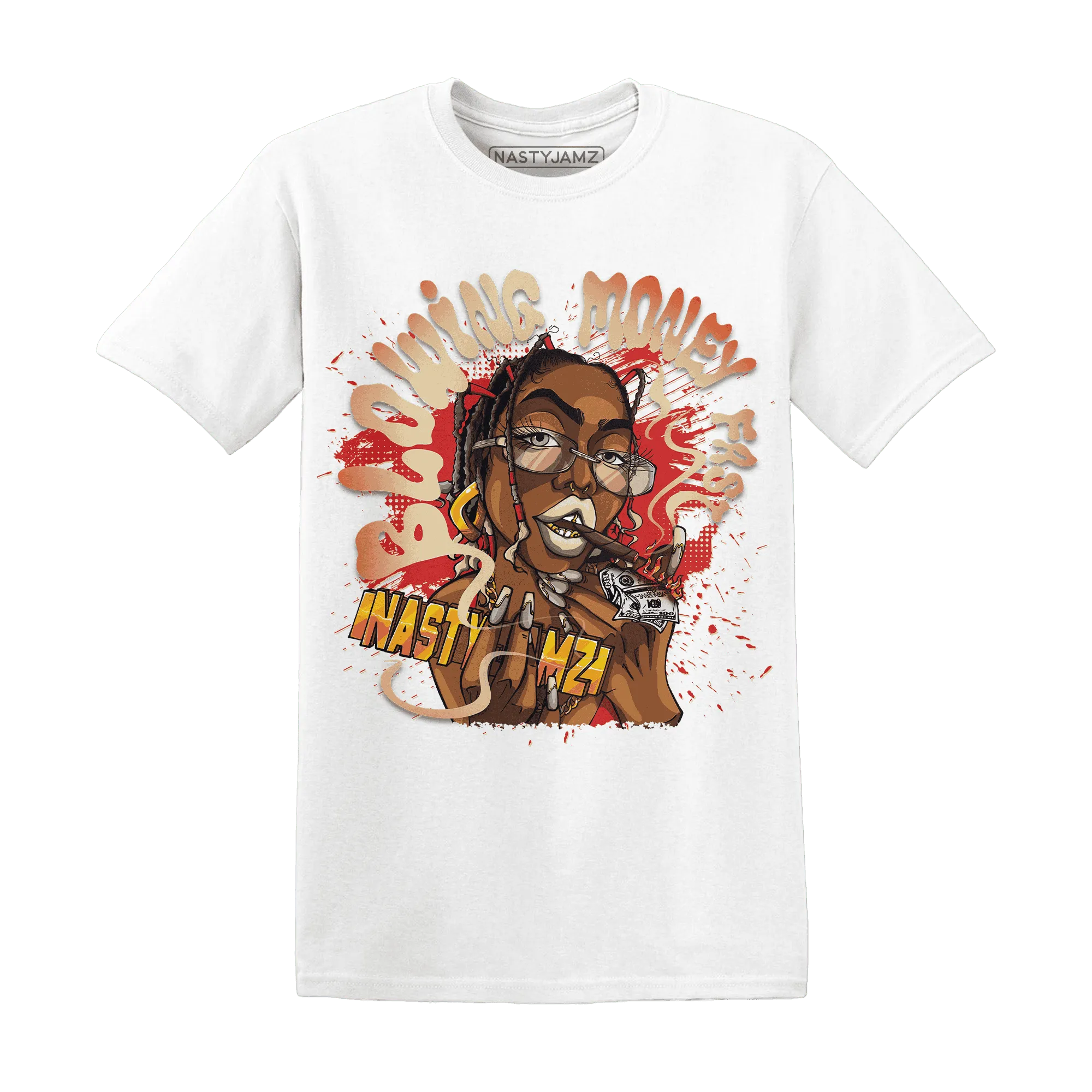 Dunk-Strawberry-Waffle-Pale-Vanilla-University-Red-Sail-Wheat-Low-Retro-NastyJamz-T-Shirt-Match-Blowing-Money-Fast-Girl