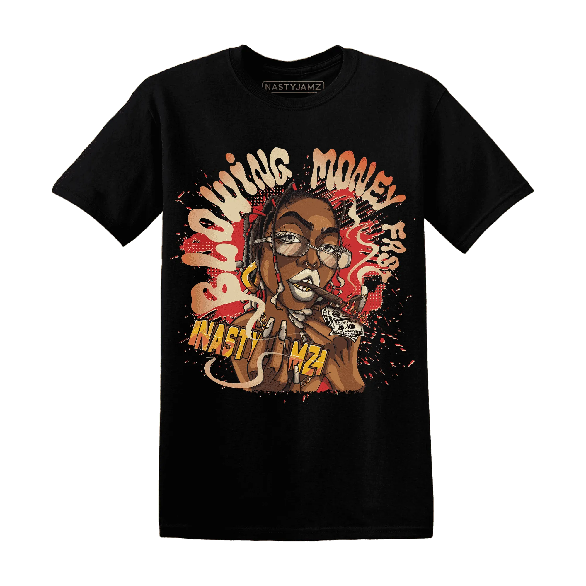 Dunk-Strawberry-Waffle-Pale-Vanilla-University-Red-Sail-Wheat-Low-Retro-NastyJamz-T-Shirt-Match-Blowing-Money-Fast-Girl