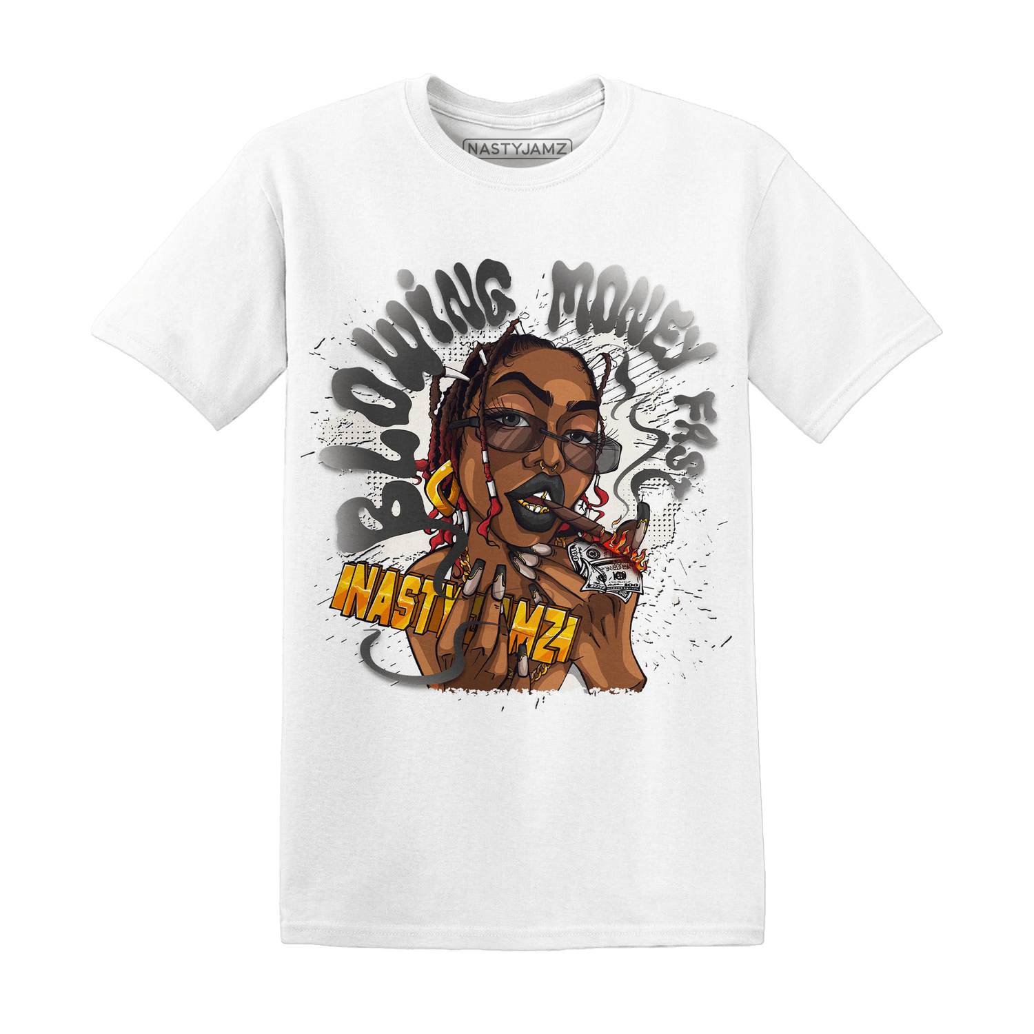Jumman Jack Universityy Red T Shirt Match Blowing Money Fast Girl - NastyJamz