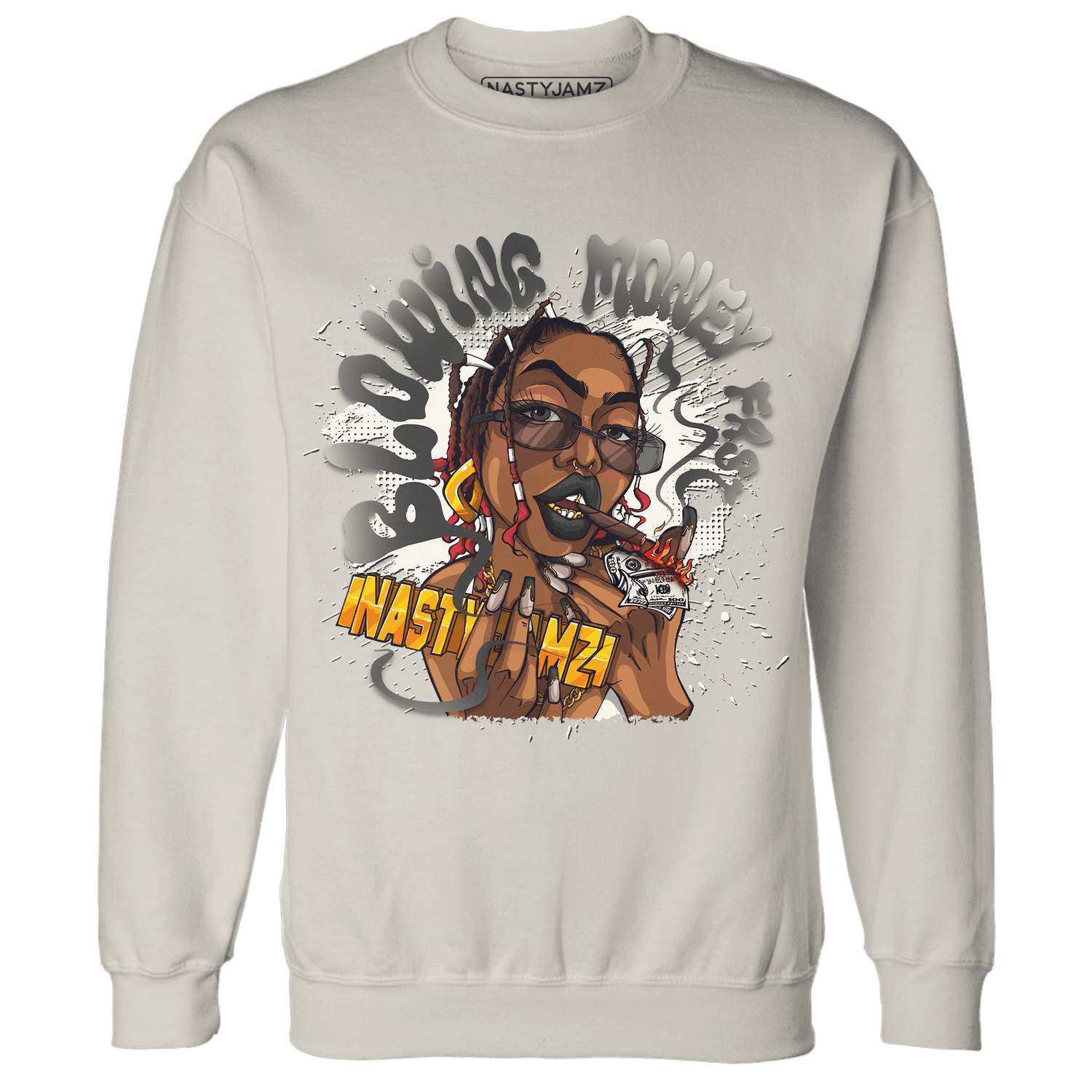 Jumman Jack Universityy Red Sweatshirt Match Blowing Money Fast Girl - NastyJamz