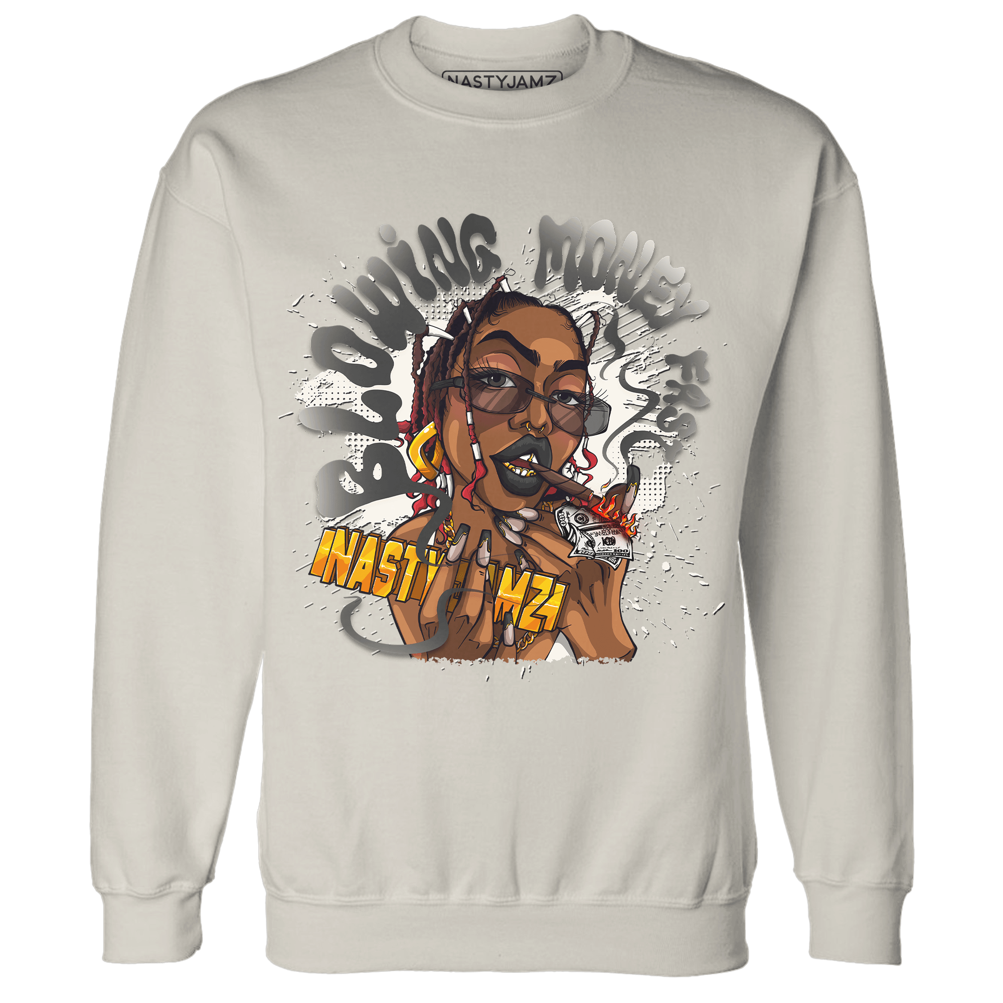 Jumman Jack Universityy Red Sweatshirt Match Blowing Money Fast Girl - NastyJamz