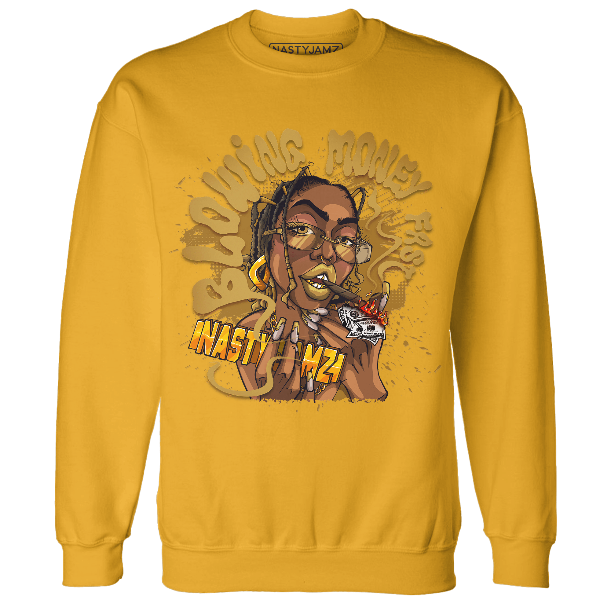 Wheat 13s Sweatshirt Match Blowing Money Fast Girl - NastyJamz