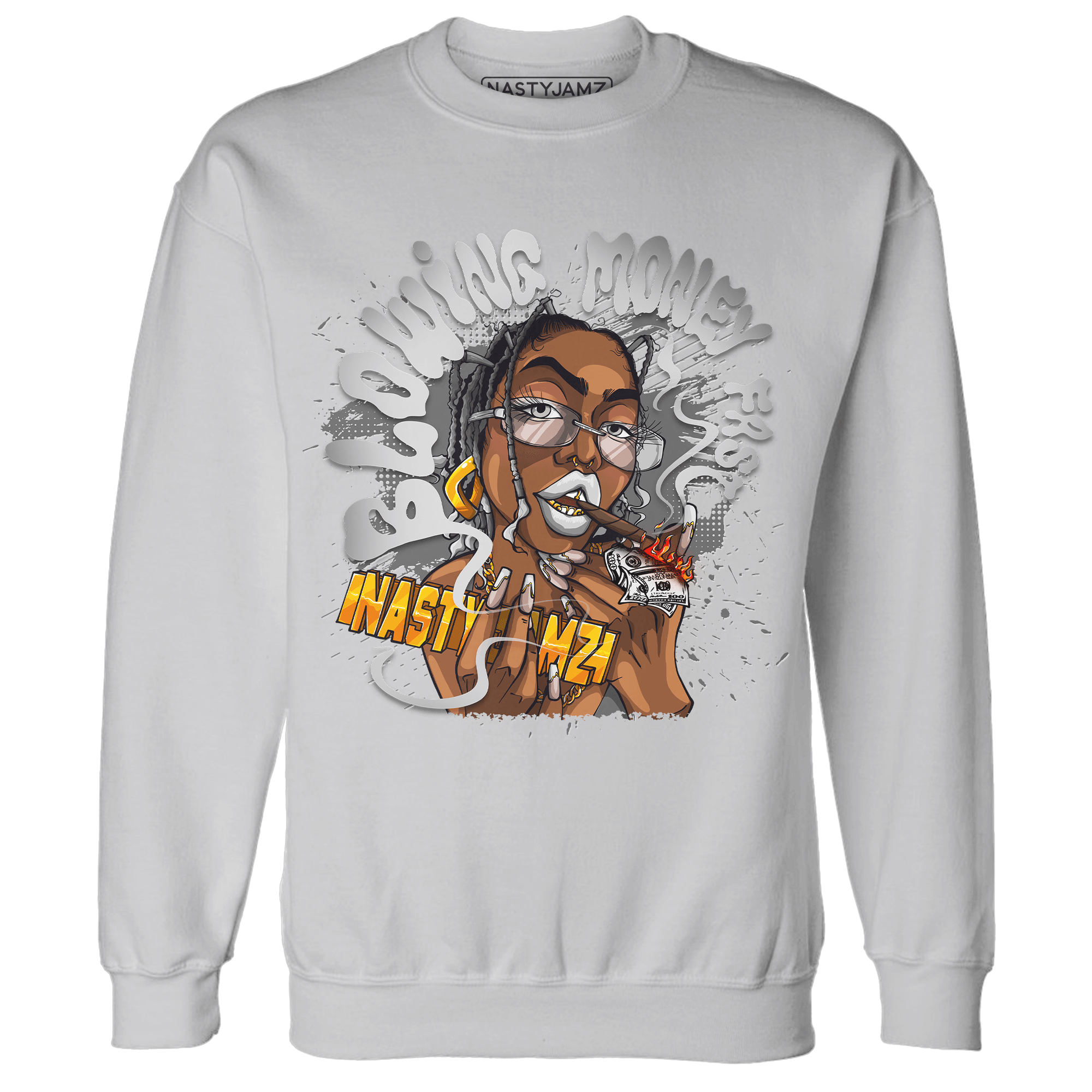 Retro High OG Black White 1s Sweatshirt Match Blowing Money Fast Girl - NastyJamz