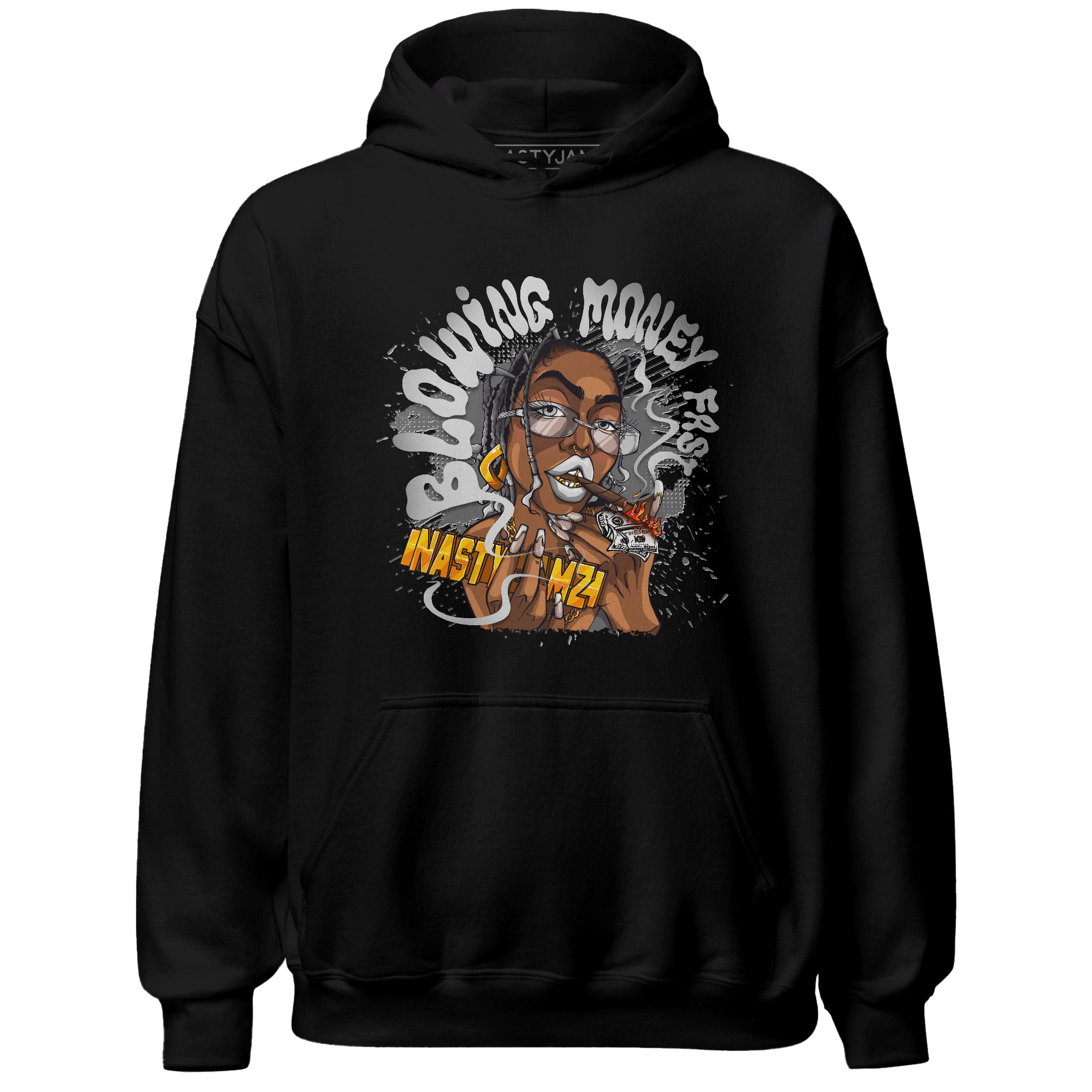 Retro High OG Black White 1s Hoodie Match Blowing Money Fast Girl - NastyJamz