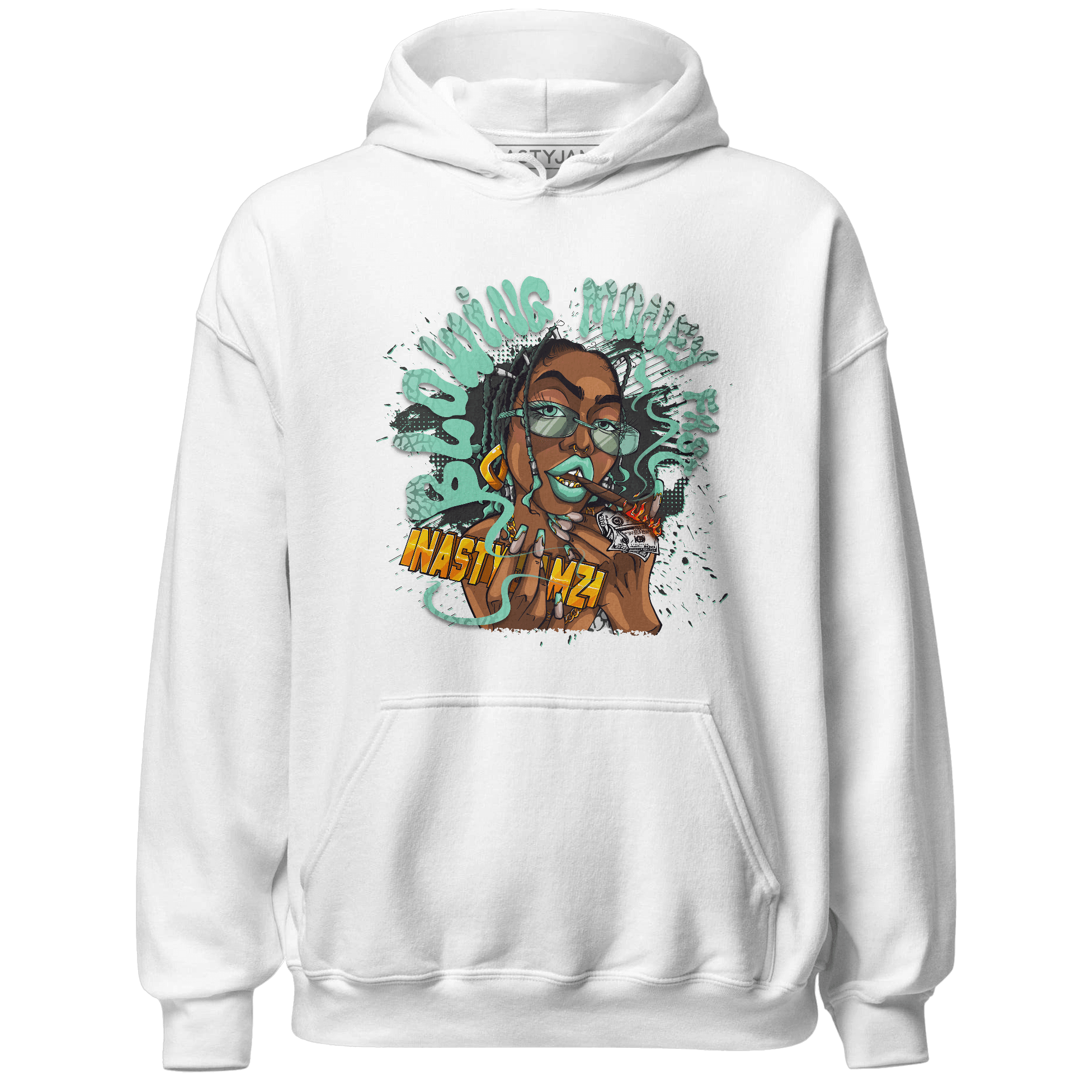 Green Glow 3s Hoodie Match Blowing Money Fast Girl - NastyJamz