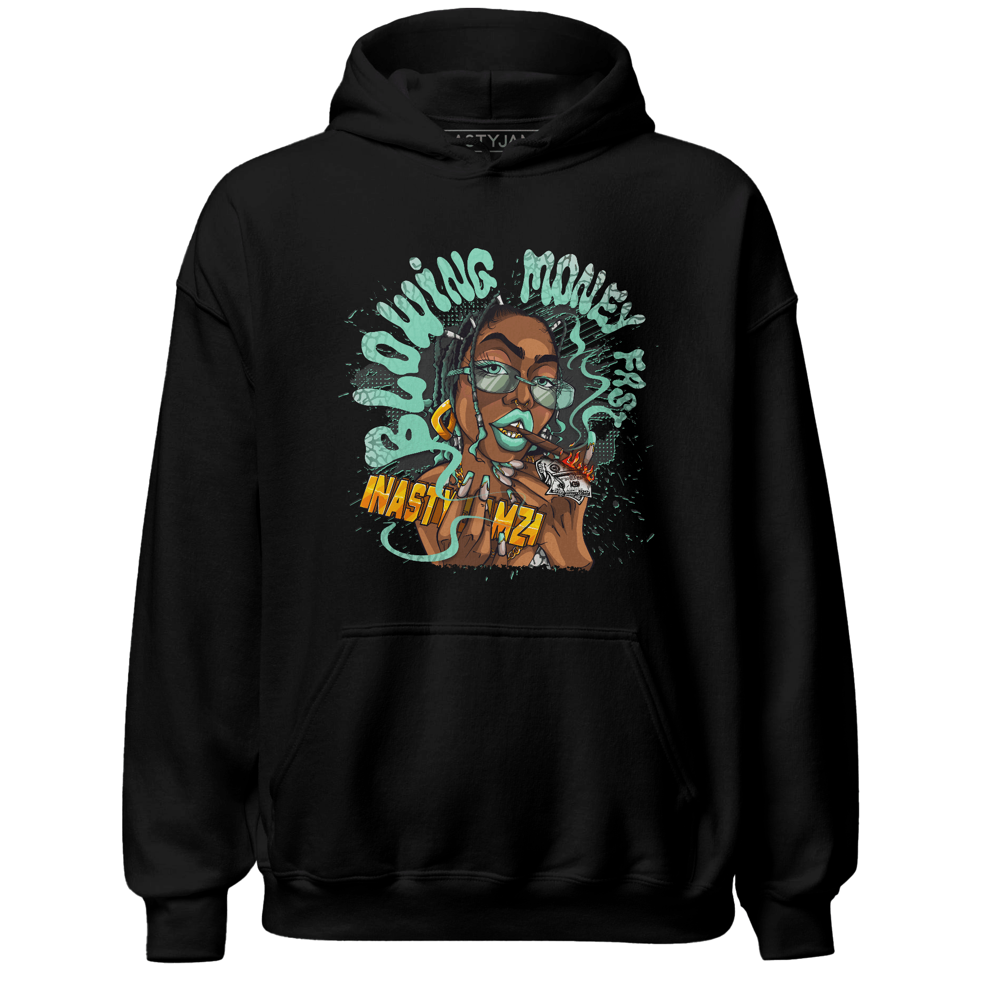 Green Glow 3s Hoodie Match Blowing Money Fast Girl - NastyJamz