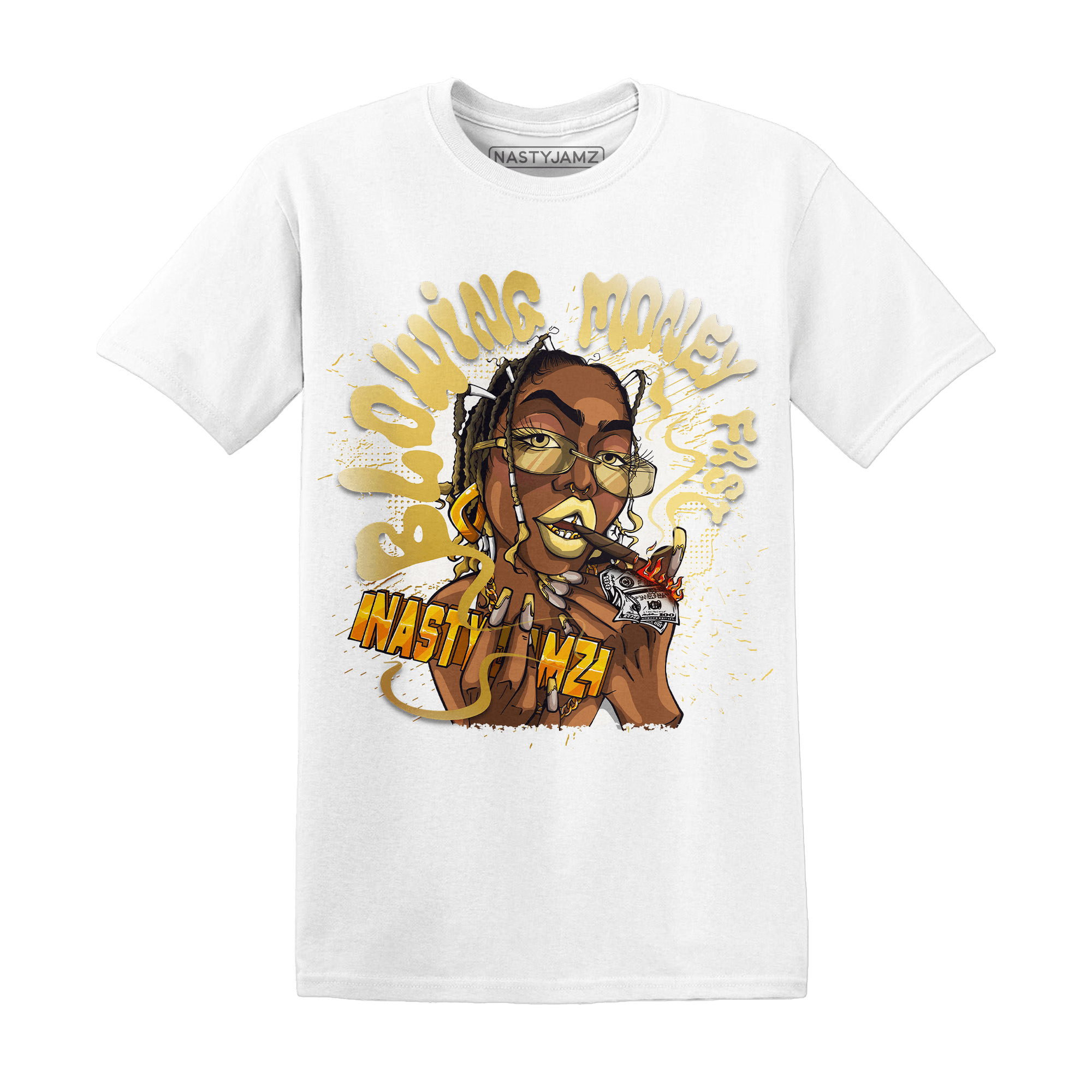 Sail 4s T Shirt Match Blowing Money Fast Girl - NastyJamz