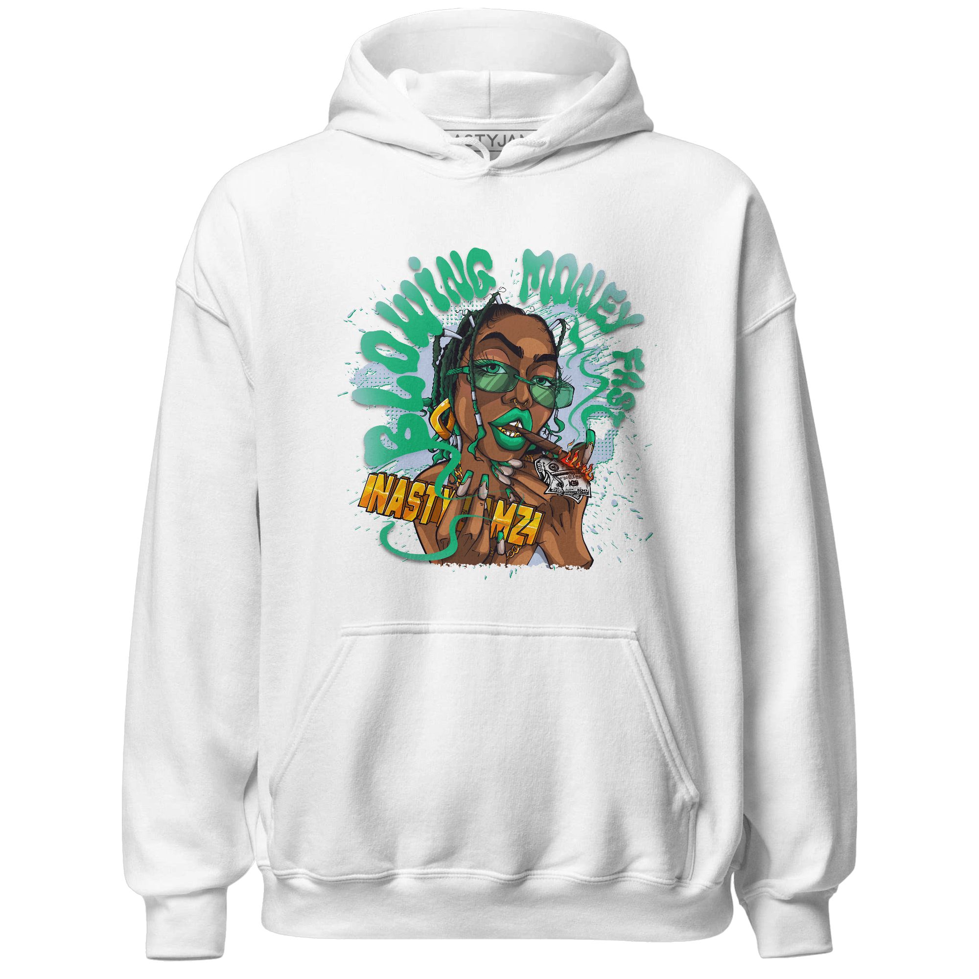 Lucky Green 5s Hoodie Match Blowing Money Fast Girl - NastyJamz