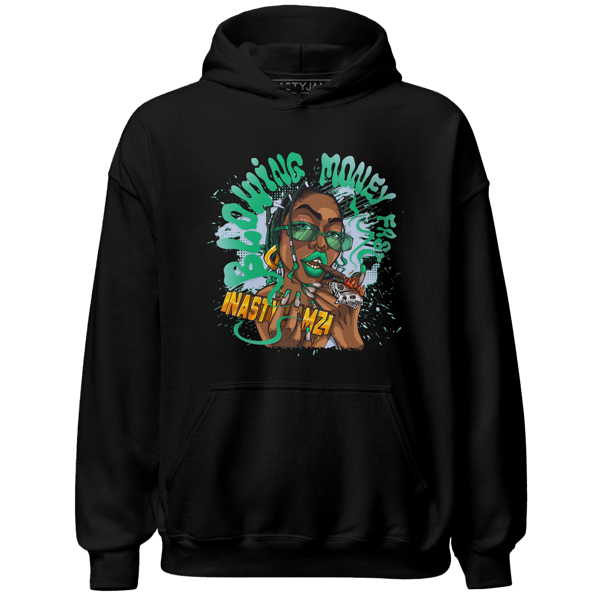 Lucky Green 5s Hoodie Match Blowing Money Fast Girl - NastyJamz