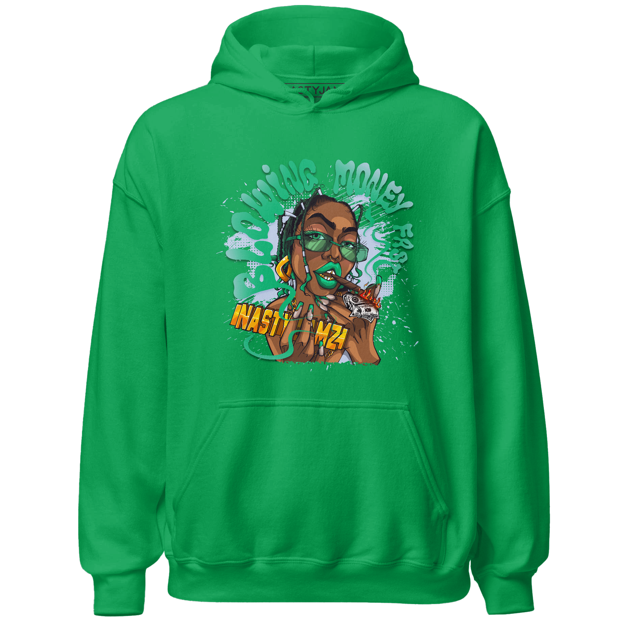 Lucky Green 5s Hoodie Match Blowing Money Fast Girl - NastyJamz