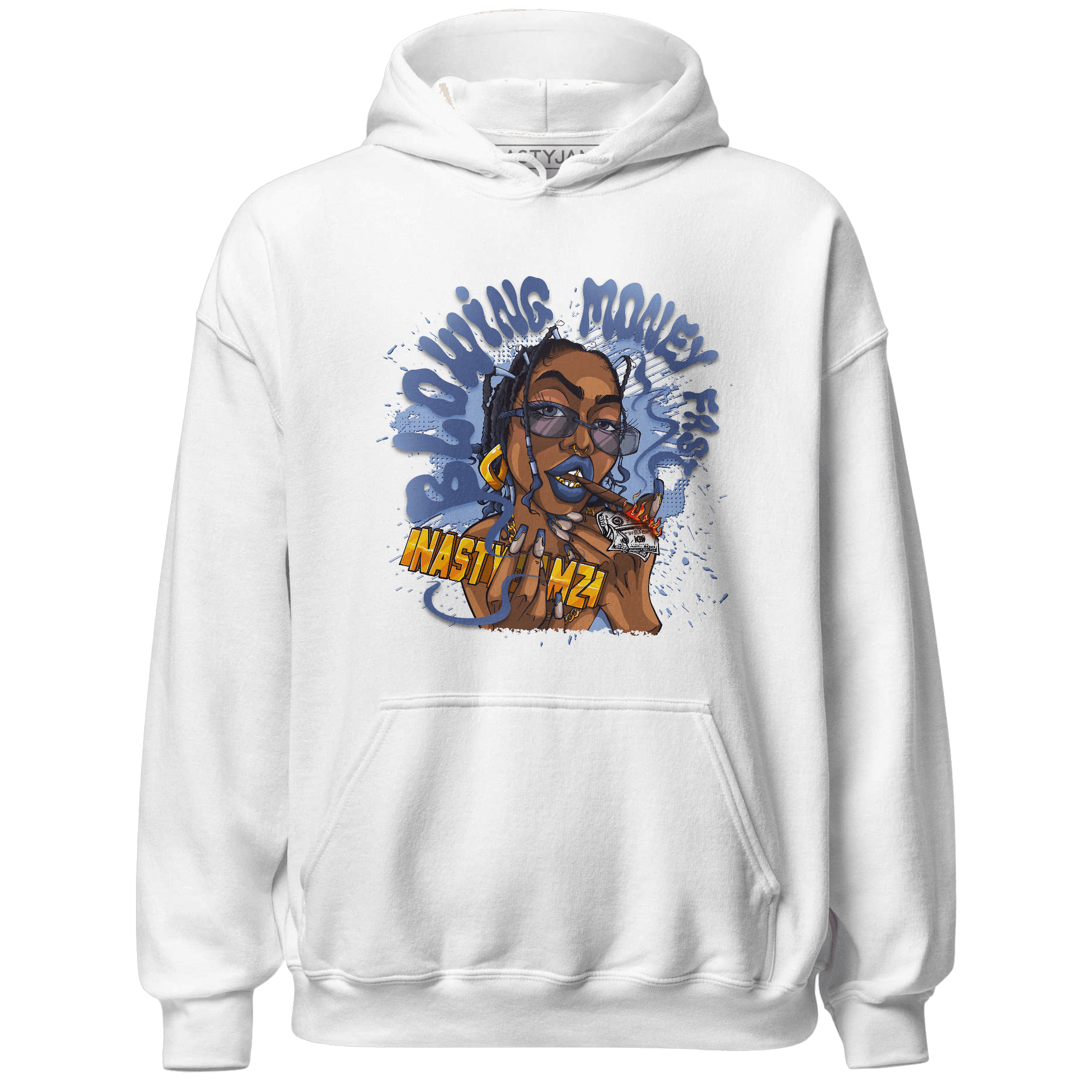 Midnight Navy 5s Hoodie Match Blowing Money Fast Girl - NastyJamz