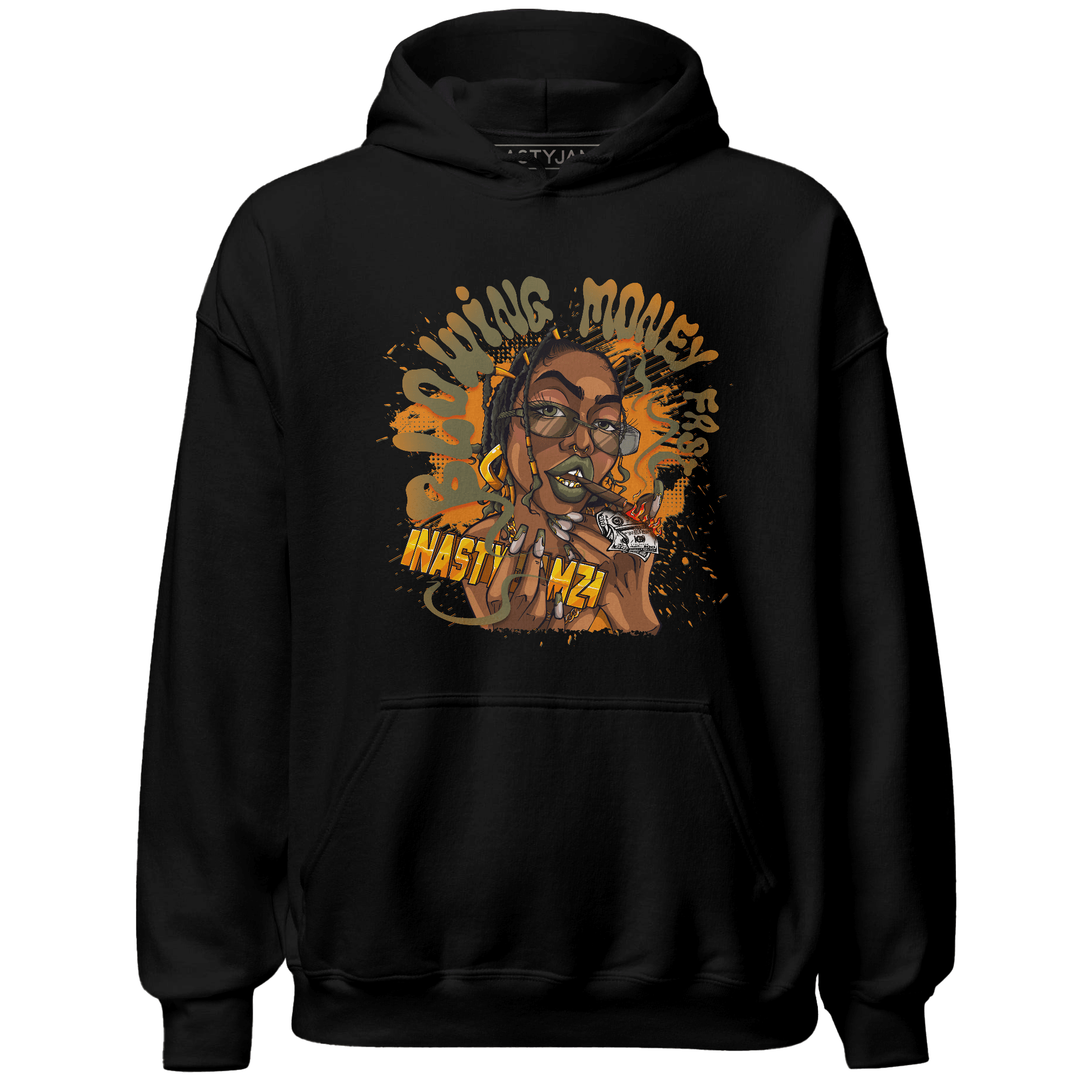 Olive 5s Hoodie Match Blowing Money Fast Girl - NastyJamz