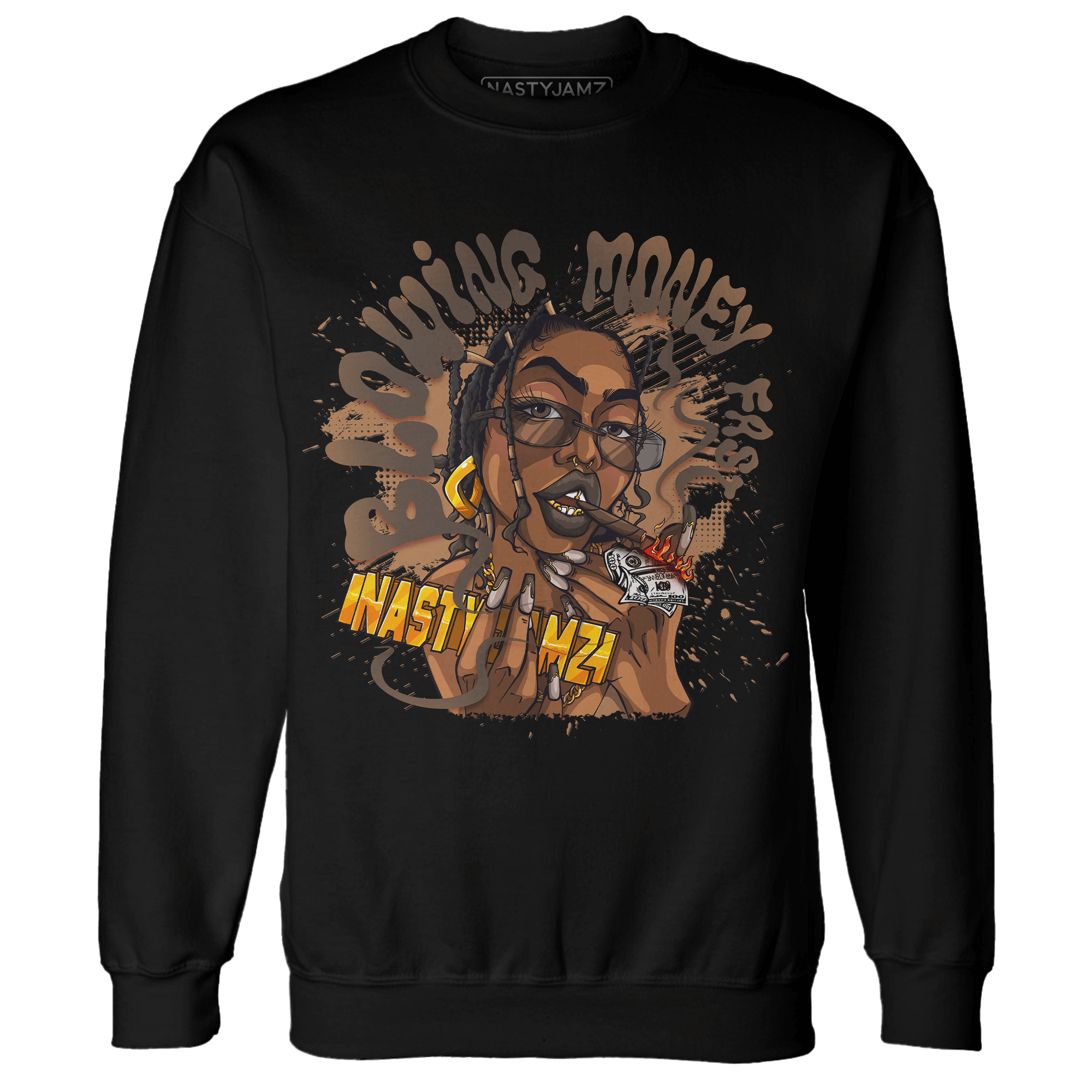 Jumpmann Jack Sweatshirt Match Blowing Money Fast Girl - NastyJamz