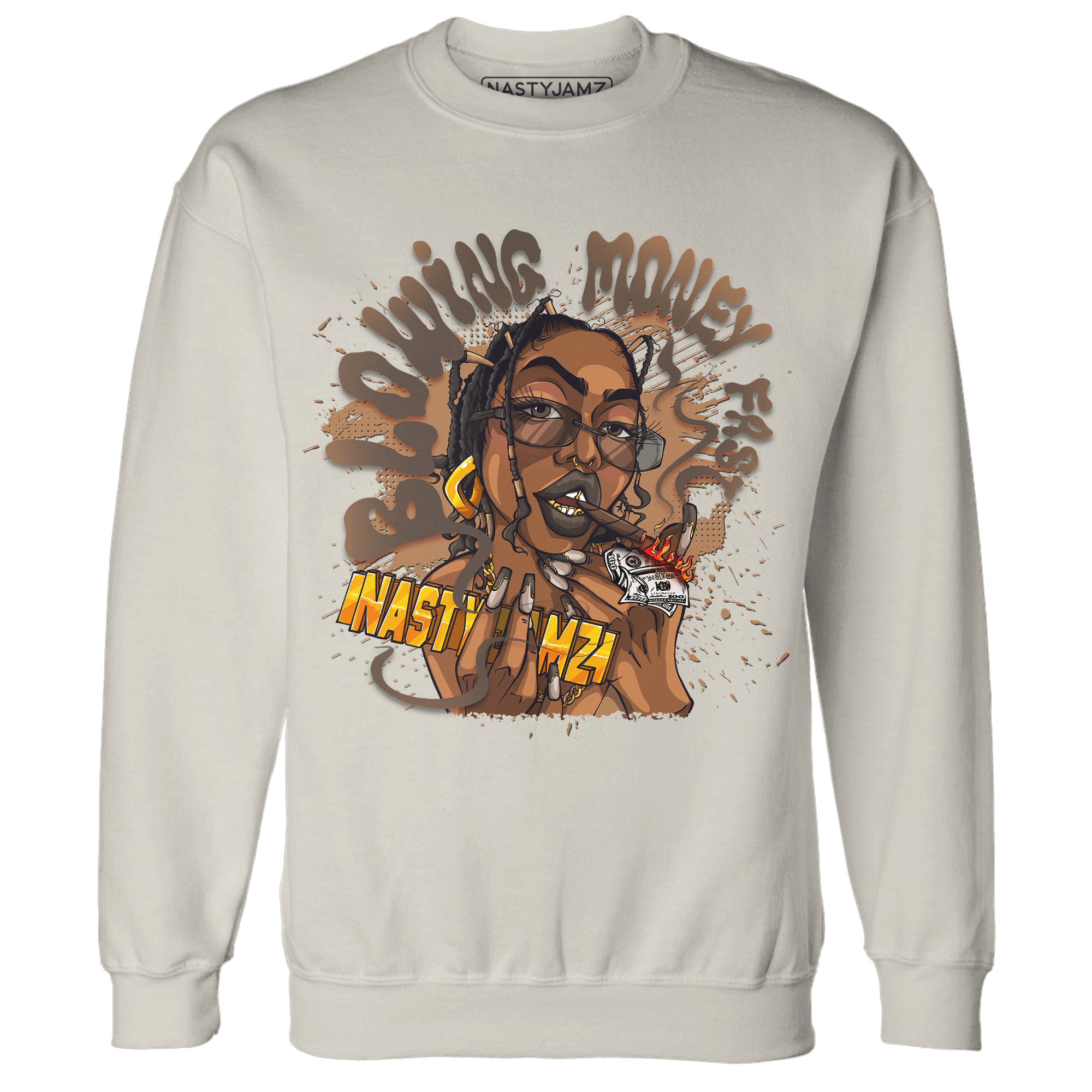 Jumpmann Jack Sweatshirt Match Blowing Money Fast Girl - NastyJamz