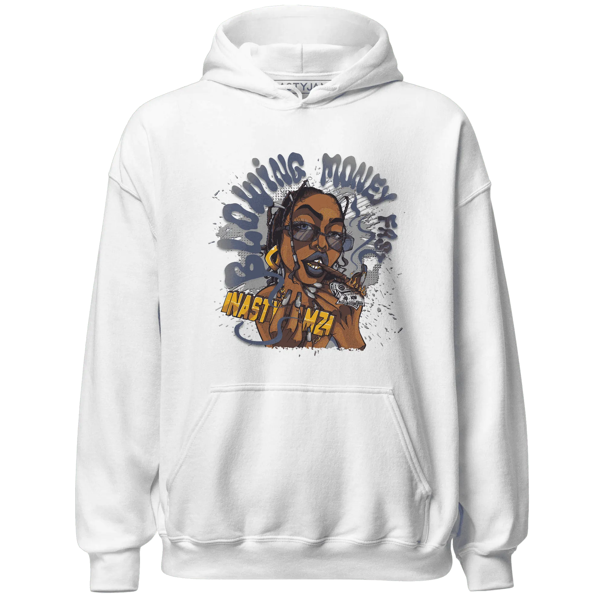 VaporMax-Plus-Midnight-Navy-White-Metallic-Silver-NastyJamz-Hoodie-Match-Blowing-Money-Fast-Girl