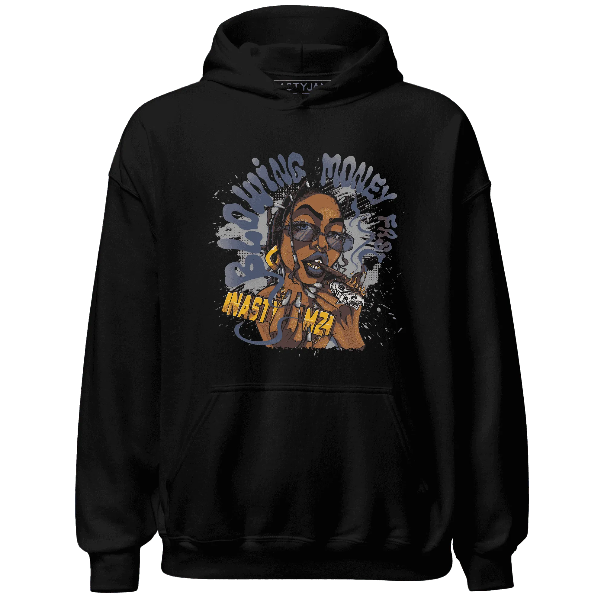 VaporMax-Plus-Midnight-Navy-White-Metallic-Silver-NastyJamz-Hoodie-Match-Blowing-Money-Fast-Girl