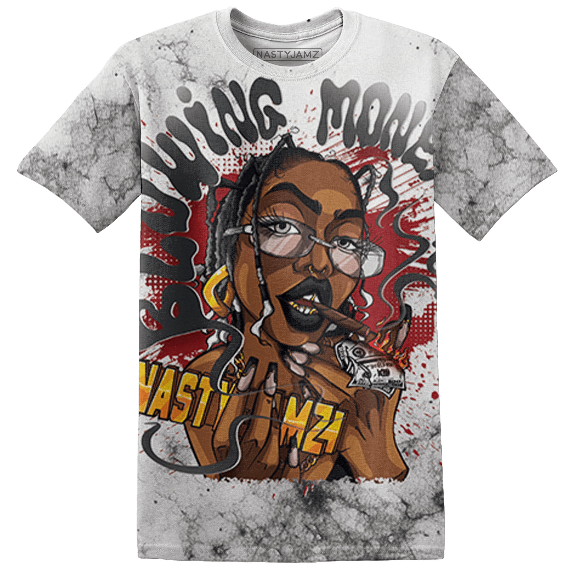 Retro Red Taxi 12s T Shirt Match Blowing Money Fast Girl 3D All-Over Print - NastyJamz