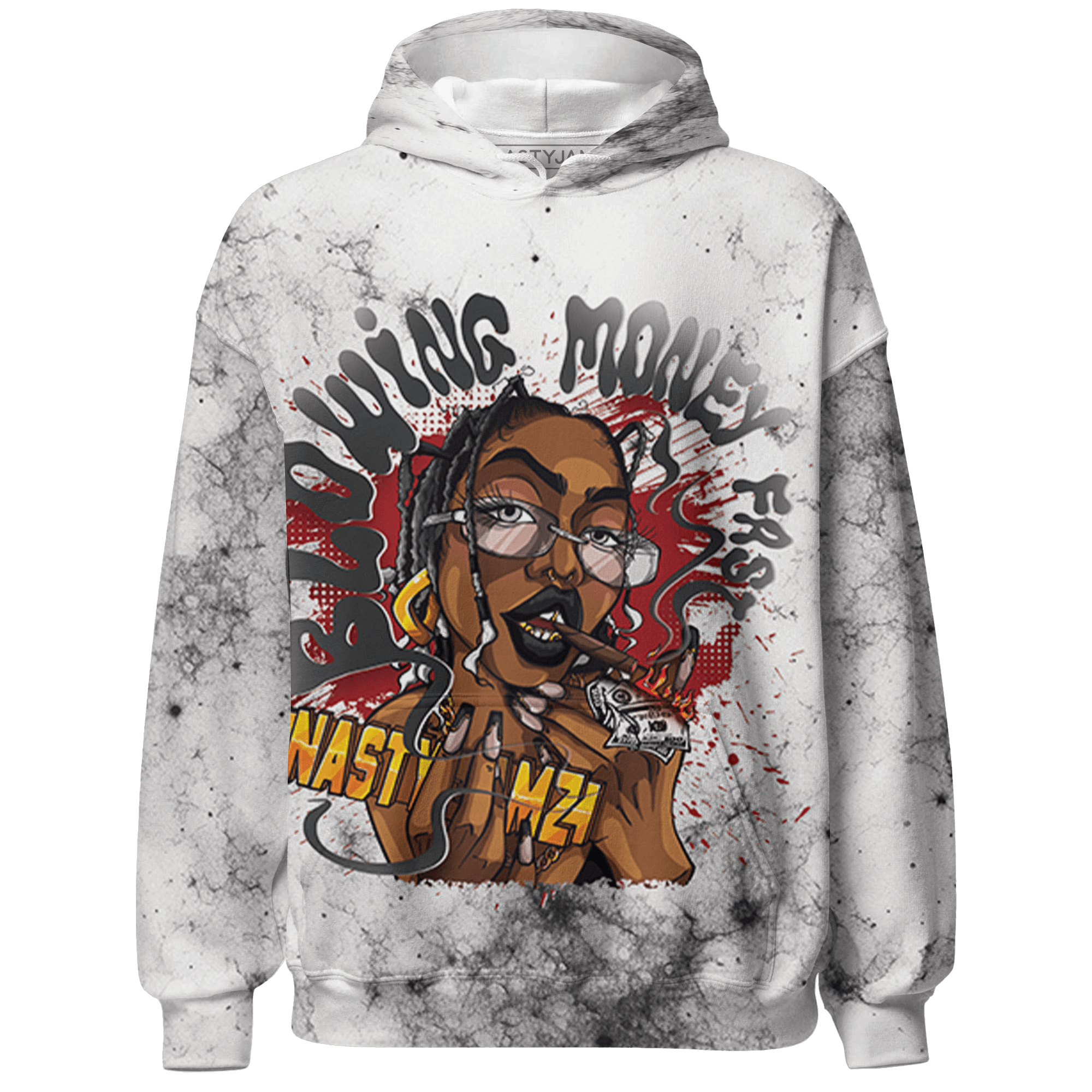 Retro Red Taxi 12s Hoodie Match Blowing Money Fast Girl 3D All-Over Print - NastyJamz