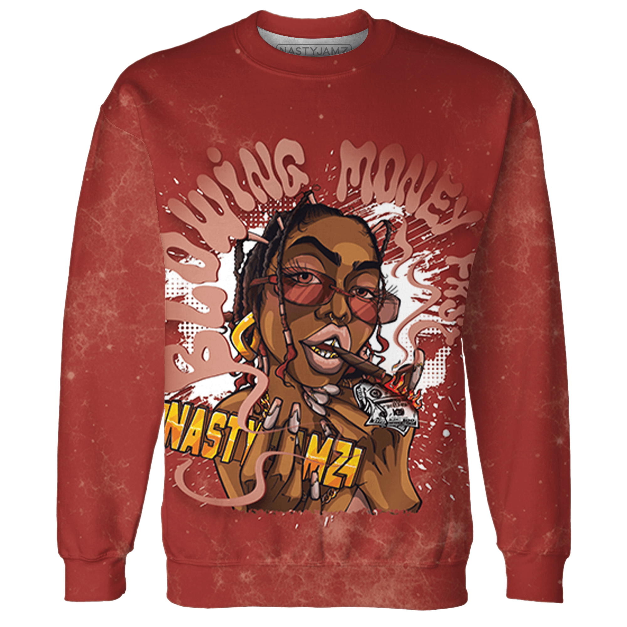 Dune Red 13s Sweatshirt Match Blowing Money Fast Girl 3D All-Over Print - NastyJamz