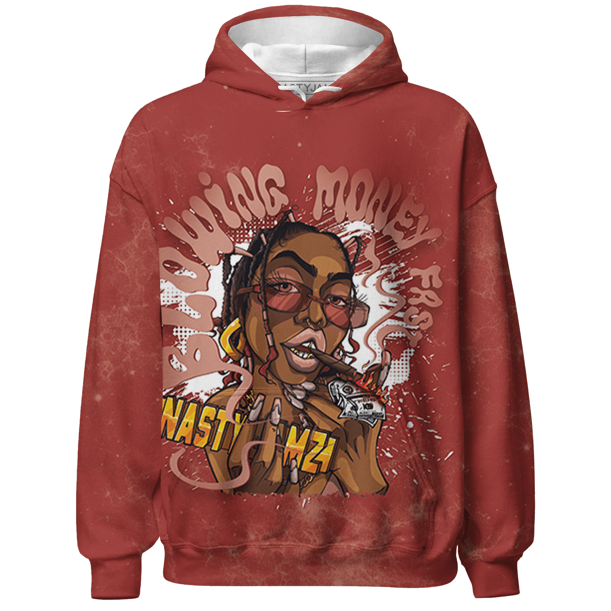 Dune Red 13s Hoodie Match Blowing Money Fast Girl 3D All-Over Print - NastyJamz