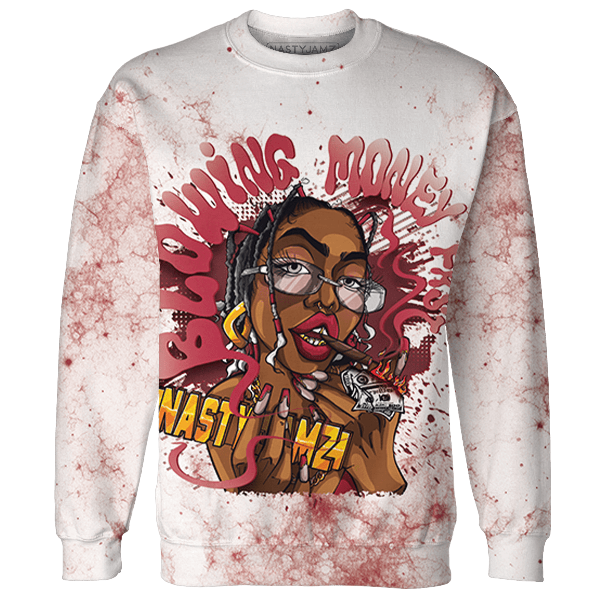 High 85 Metallic Burgundy 1s Sweatshirt Match Blowing Money Fast Girl 3D All-Over Print - NastyJamz