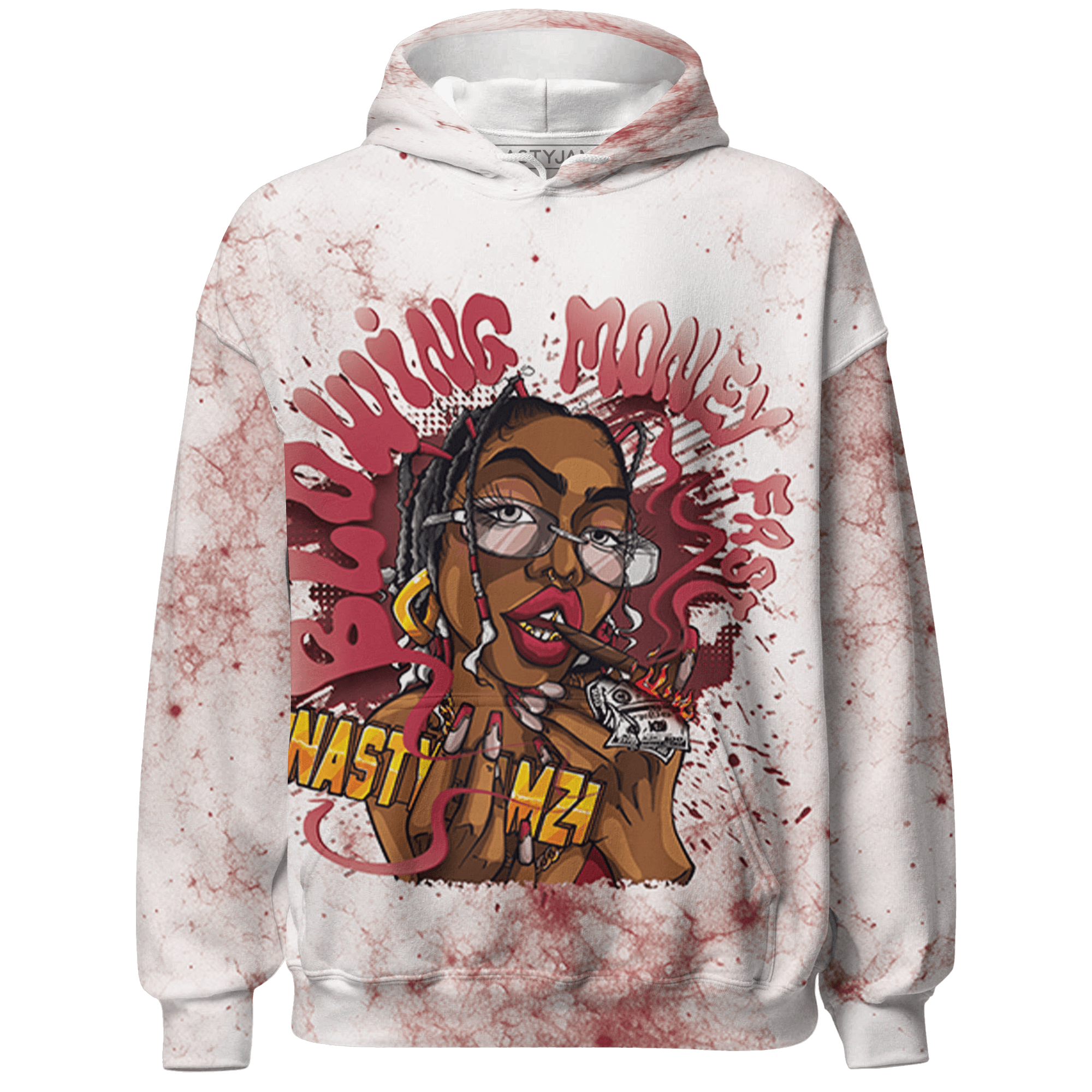 High 85 Metallic Burgundy 1s Hoodie Match Blowing Money Fast Girl 3D All-Over Print - NastyJamz