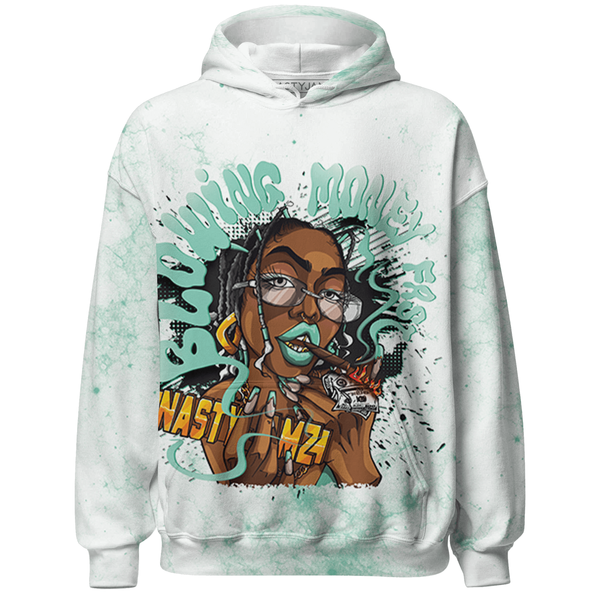 High OG Green Glow 1s Hoodie Match Blowing Money Fast Girl 3D All-Over Print - NastyJamz