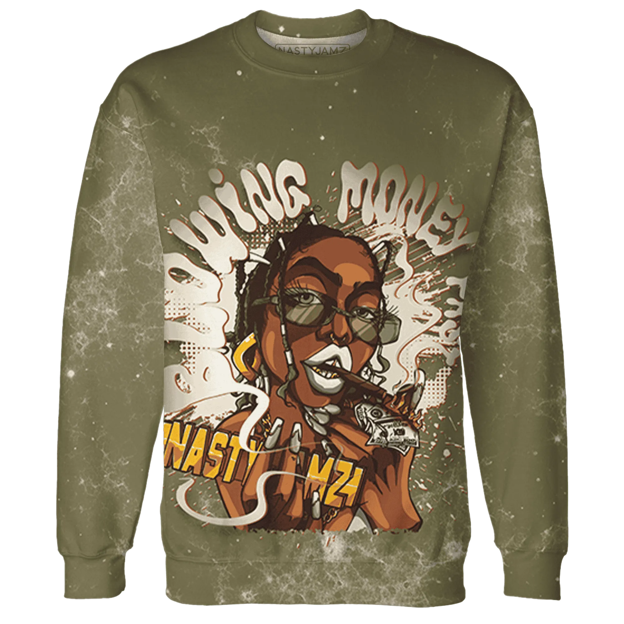 Medium-Olive-1s-Sweatshirt-Match-Blowing-Money-Fast-Girl-3D