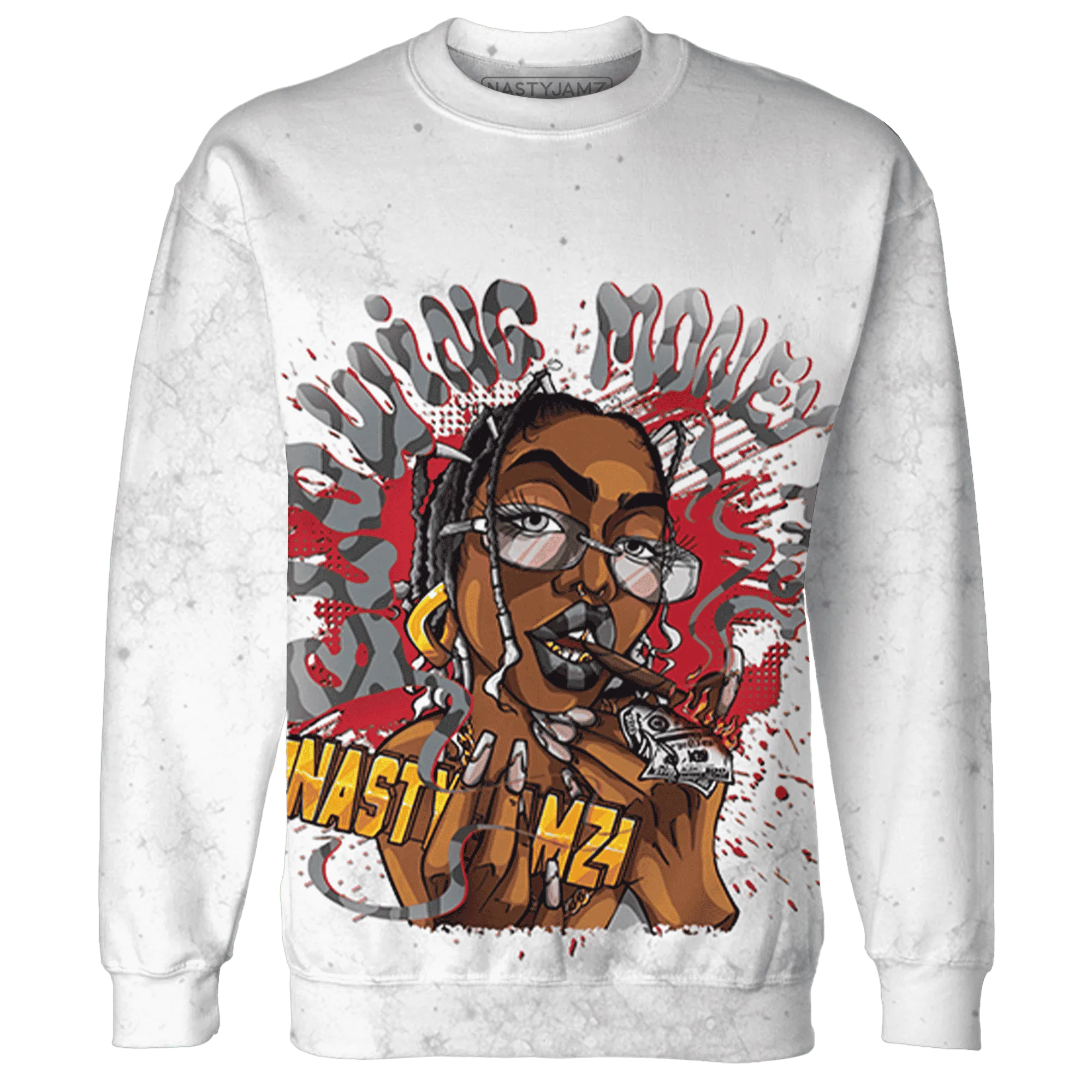 Cement-Grey-3s-Sweatshirt-Match-Blowing-Money-Fast-Girl-3D