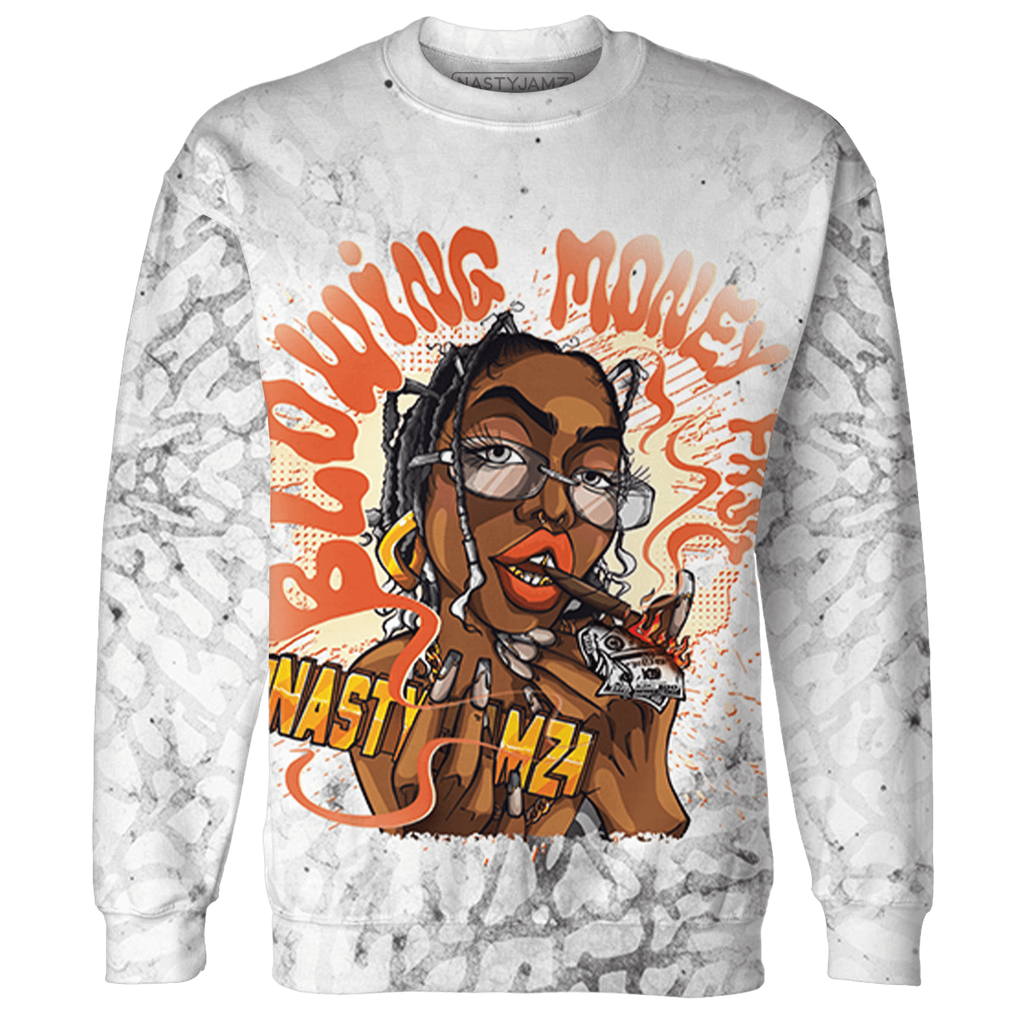 Georgia Peach 3s Sweatshirt Match Blowing Money Fast Girl 3D All-Over Print - NastyJamz
