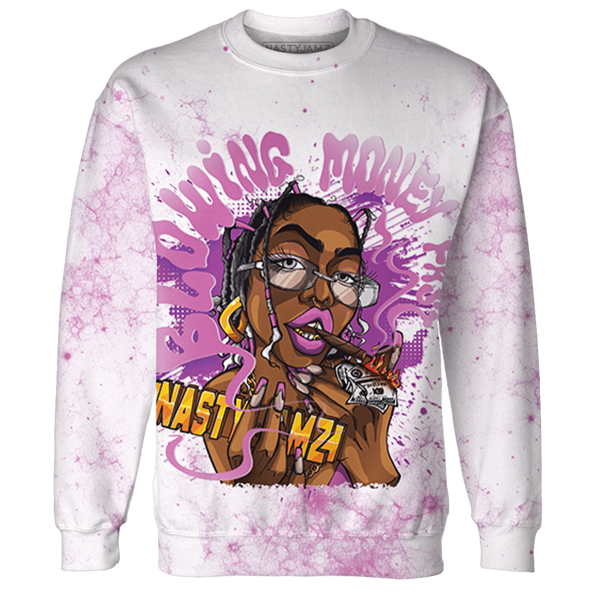 GS Hyper Violet 4s Sweatshirt Match Blowing Money Fast Girl 3D All-Over Print - NastyJamz