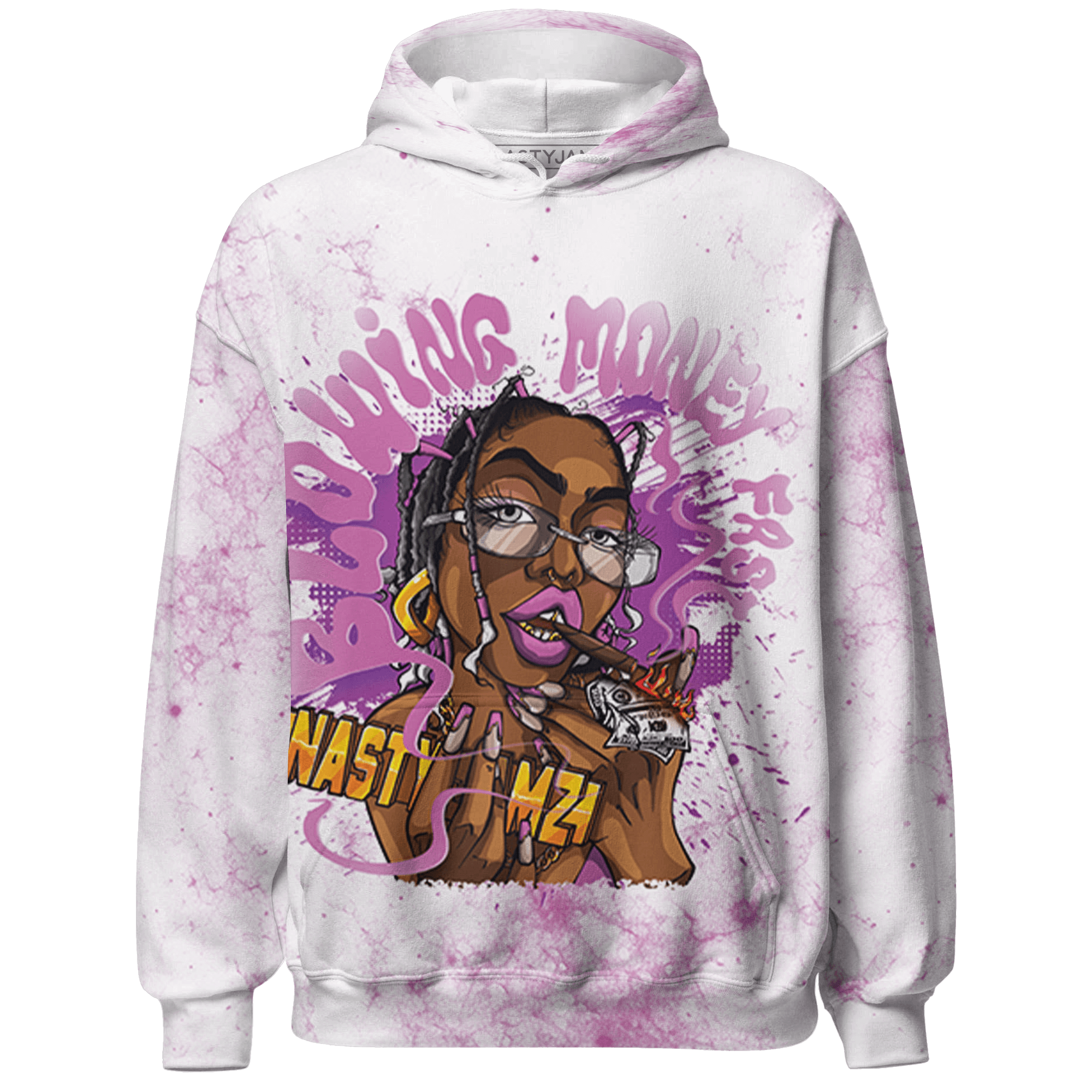 GS Hyper Violet 4s Hoodie Match Blowing Money Fast Girl 3D All-Over Print - NastyJamz