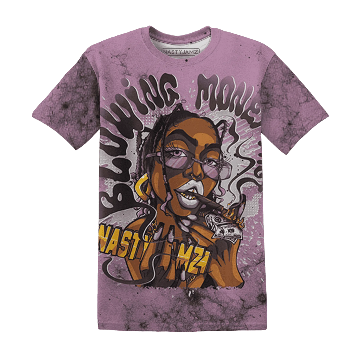 Orchid-Neutral-Grey-Black-White-4s-NastyJamz-T-Shirt-Match-Blowing-Money-Fast-Girl-3D