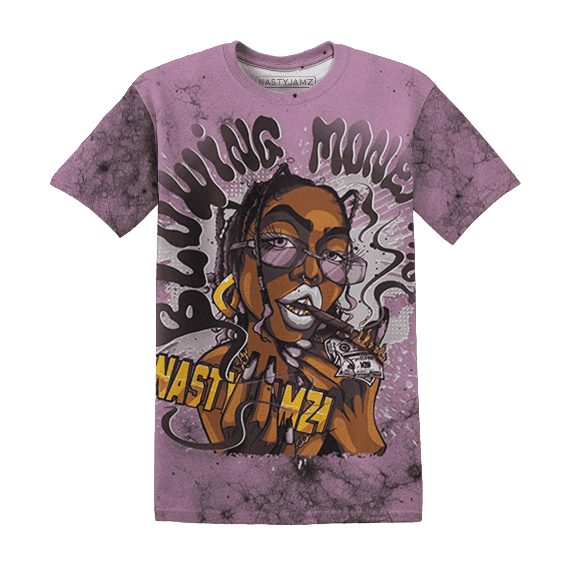 Orchid-Neutral-Grey-Black-White-4s-NastyJamz-T-Shirt-Match-Blowing-Money-Fast-Girl-3D