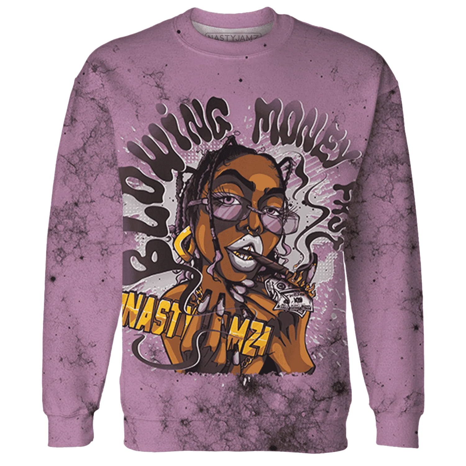 Orchid-Neutral-Grey-Black-White-4s-NastyJamz-Sweatshirt-Match-Blowing-Money-Fast-Girl-3D