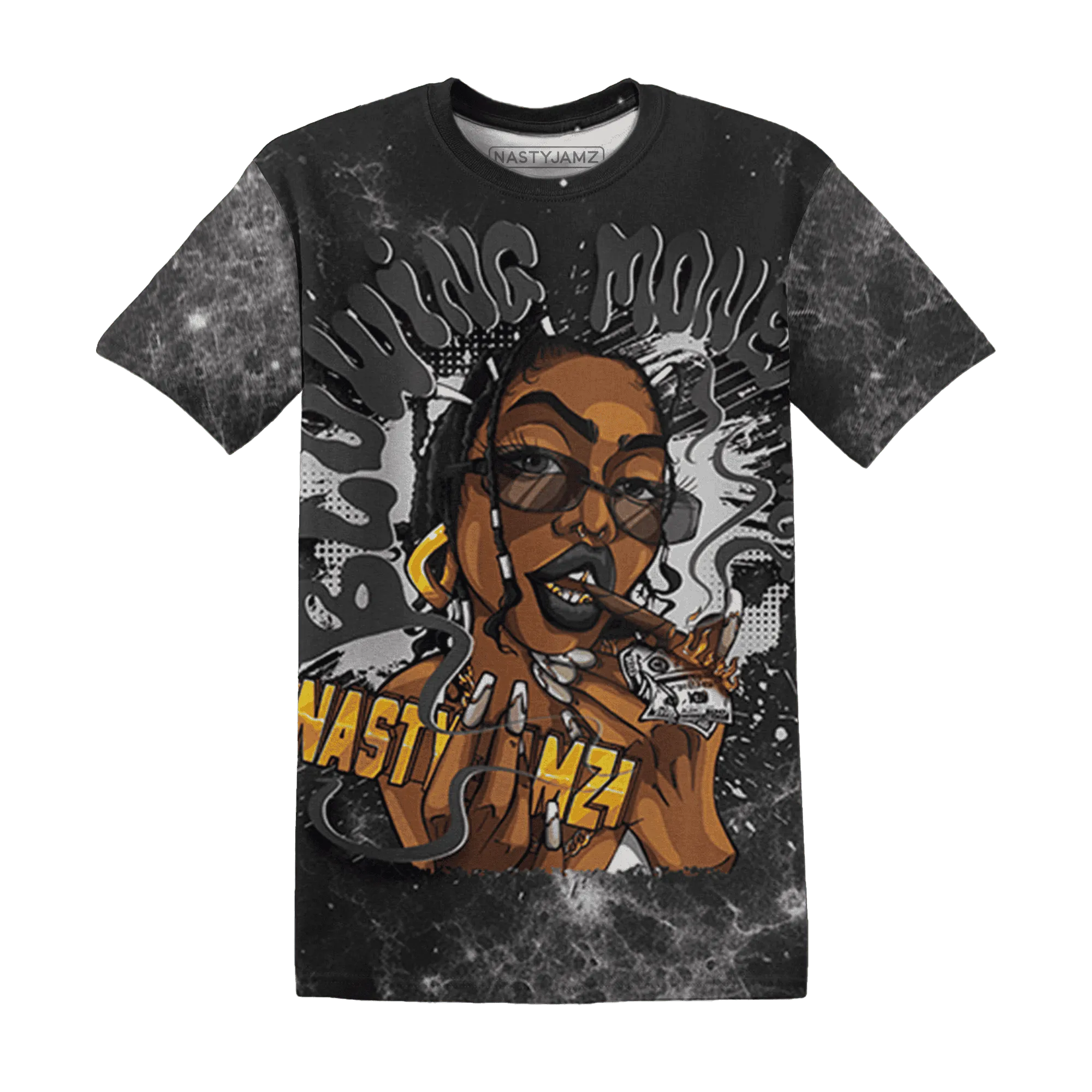 White-Thunder-4s-T-Shirt-Match-Blowing-Money-Fast-Girl-3D