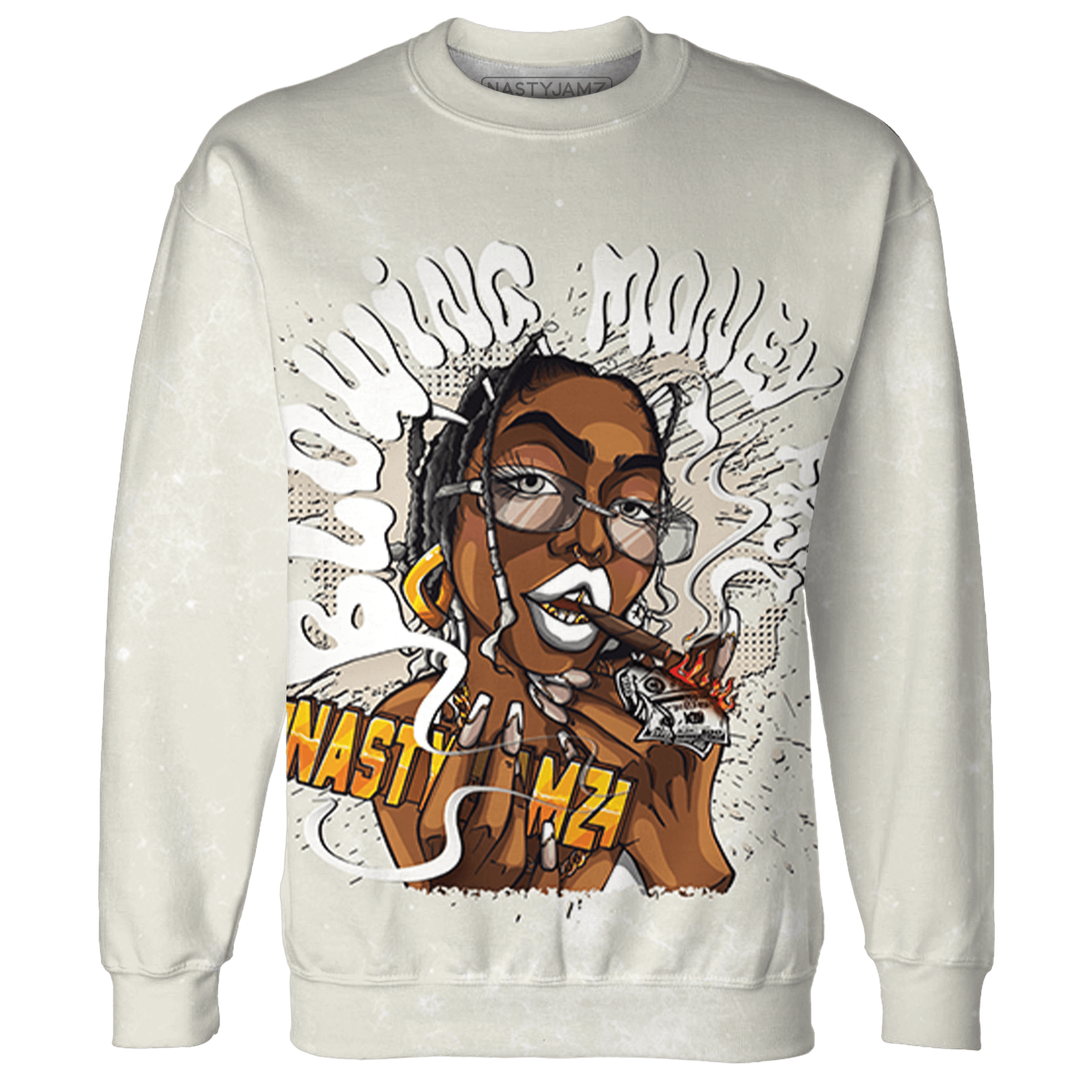 SE Sail 5s Sweatshirt Match Blowing Money Fast Girl 3D All-Over Print - NastyJamz