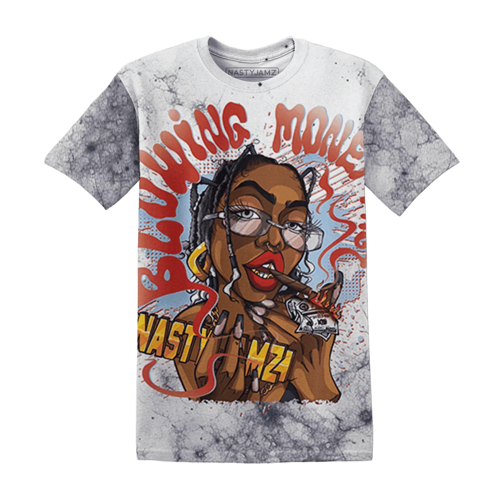 White-Navy-6s-T-Shirt-Match-Blowing-Money-Fast-Girl-3D