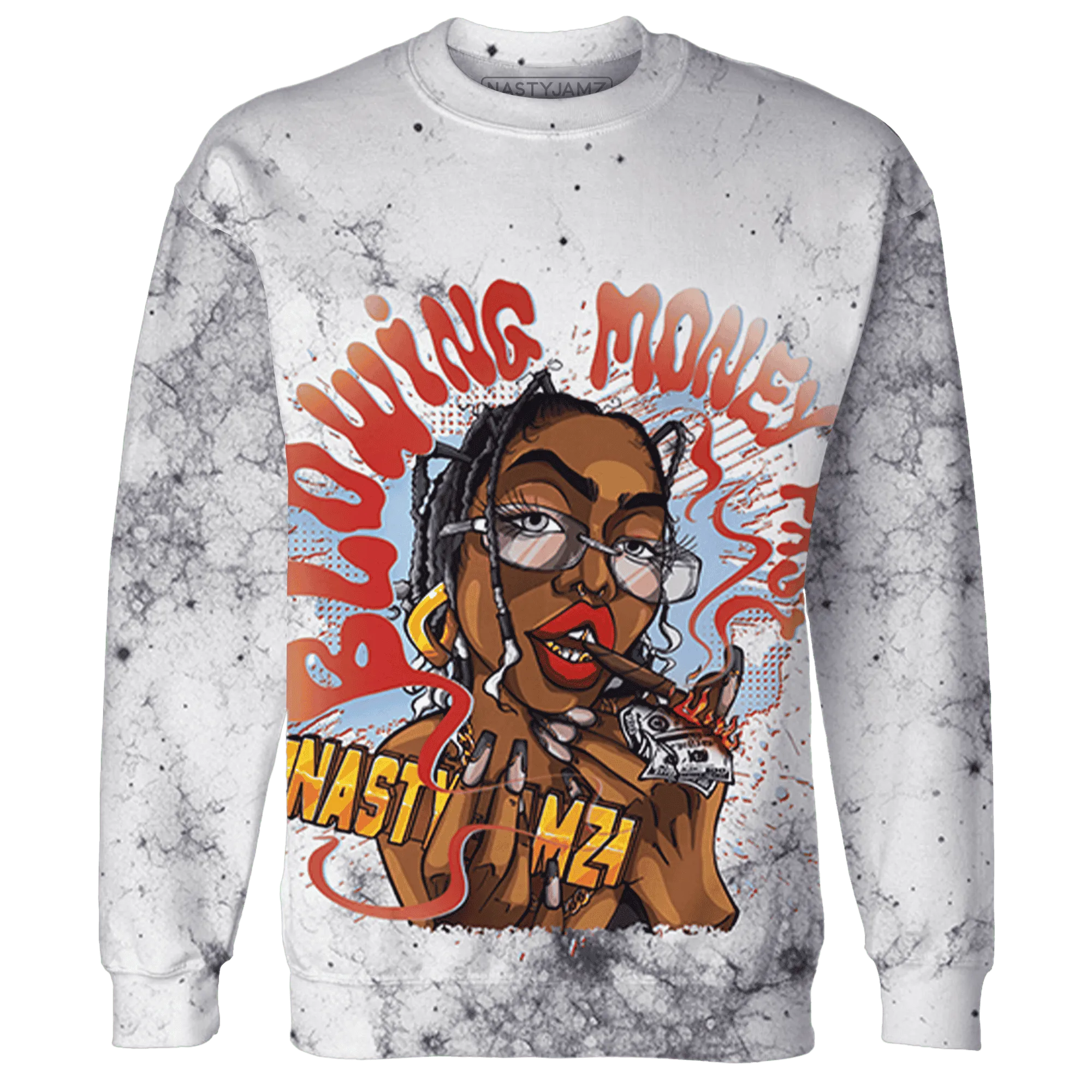 White-Navy-6s-Sweatshirt-Match-Blowing-Money-Fast-Girl-3D