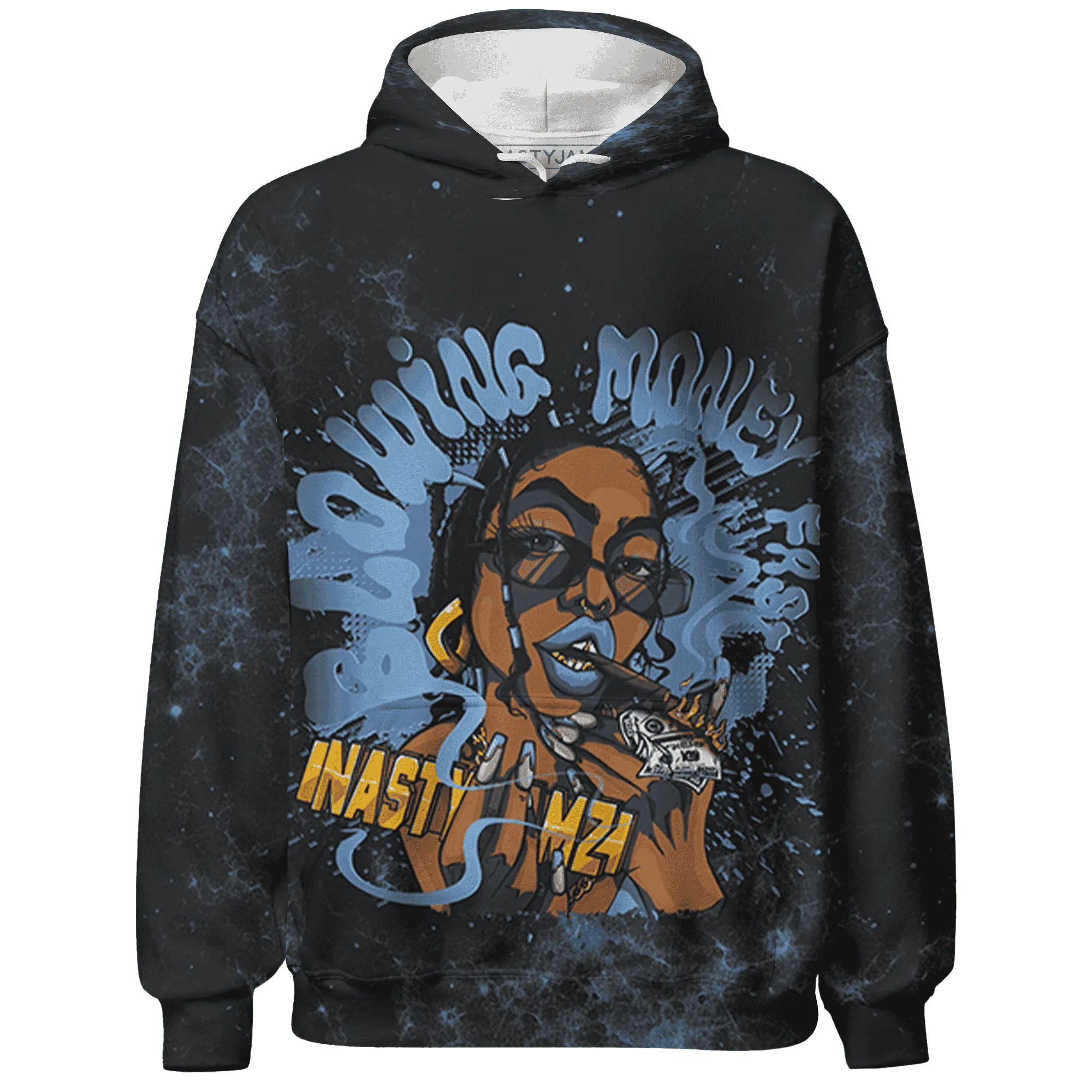 AM-Plus-Black-Univercitii-Blue-Hoodie-Match-Blowing-Money-Fast-Girl-3D