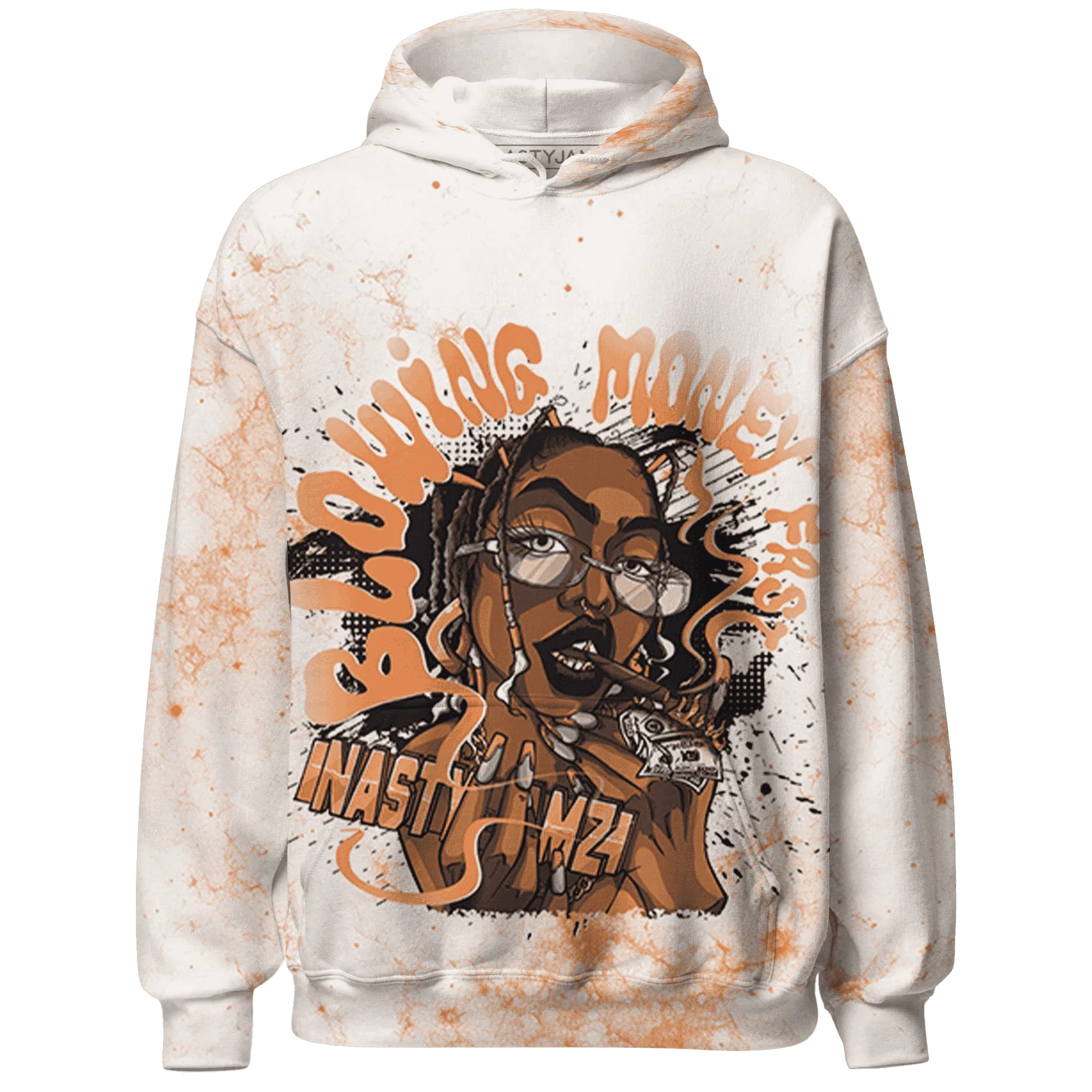 AM-TW-White-Orange-Hoodie-Match-Blowing-Money-Fast-Girl-3D